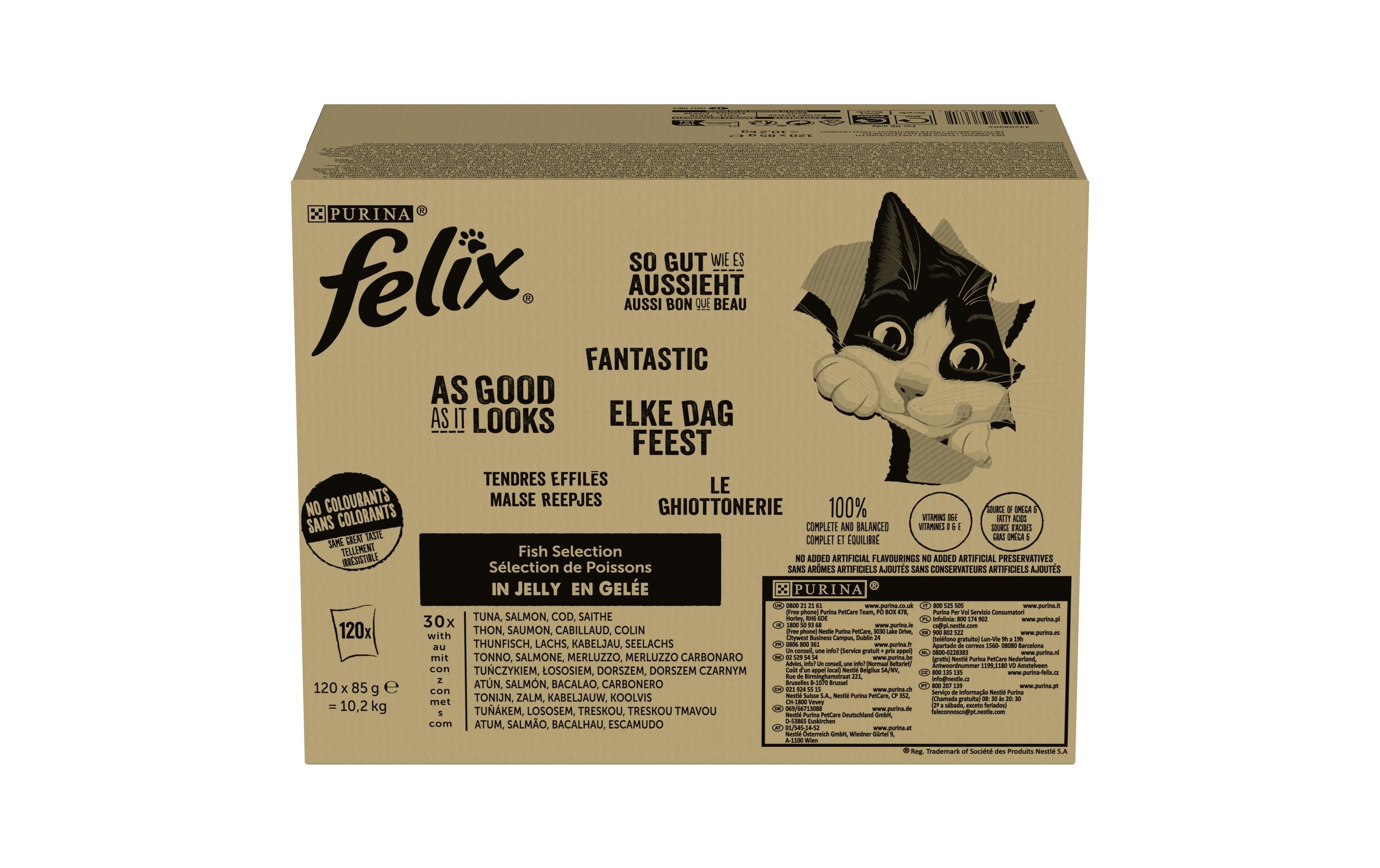 Felix AGAIL Fisch 120x85g Thunfisch, Lachs, Kabeljau, Seelachs