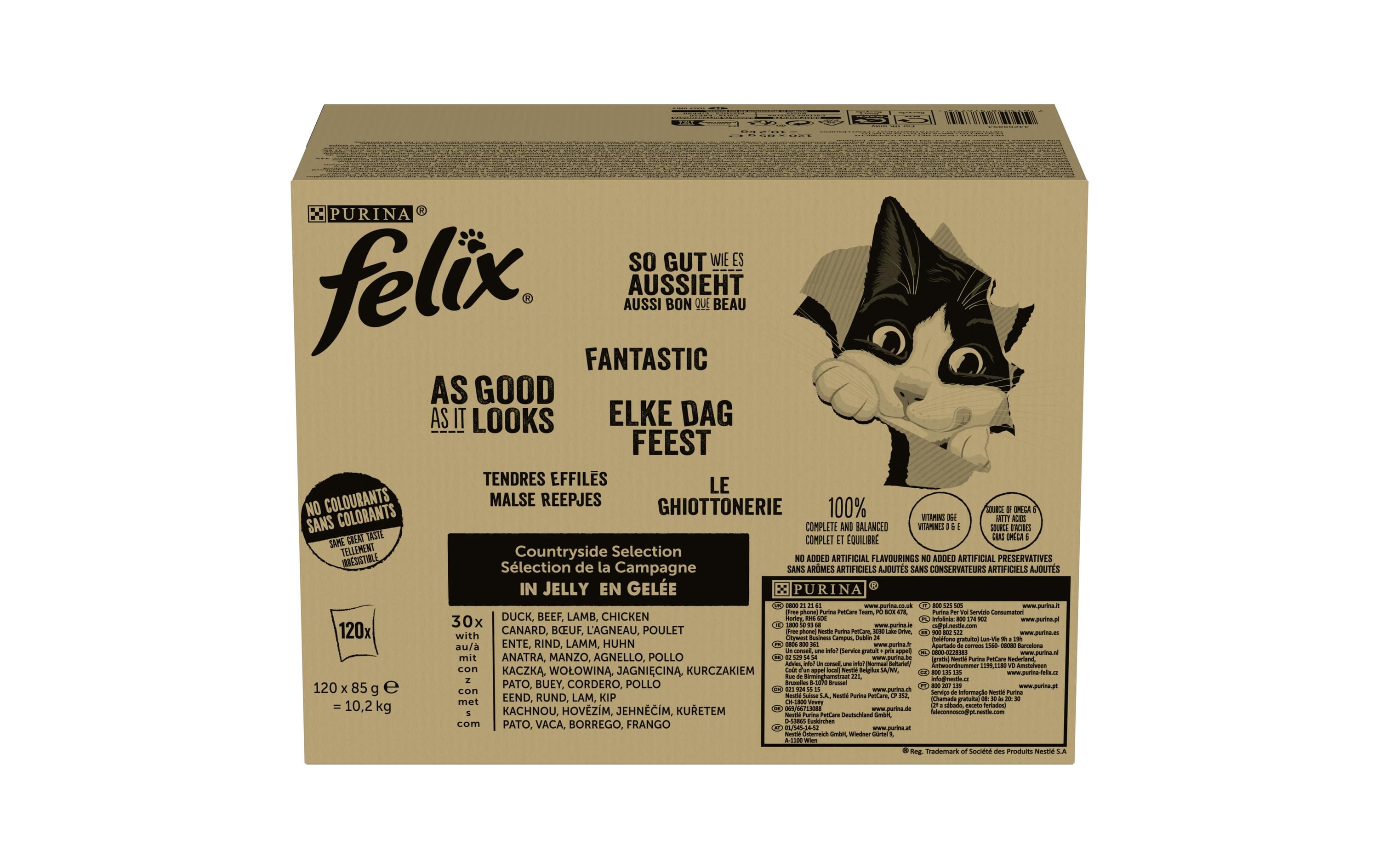 Felix AGAIL Fleisch 120x85g Rind, Huhn, Ente, Lamm