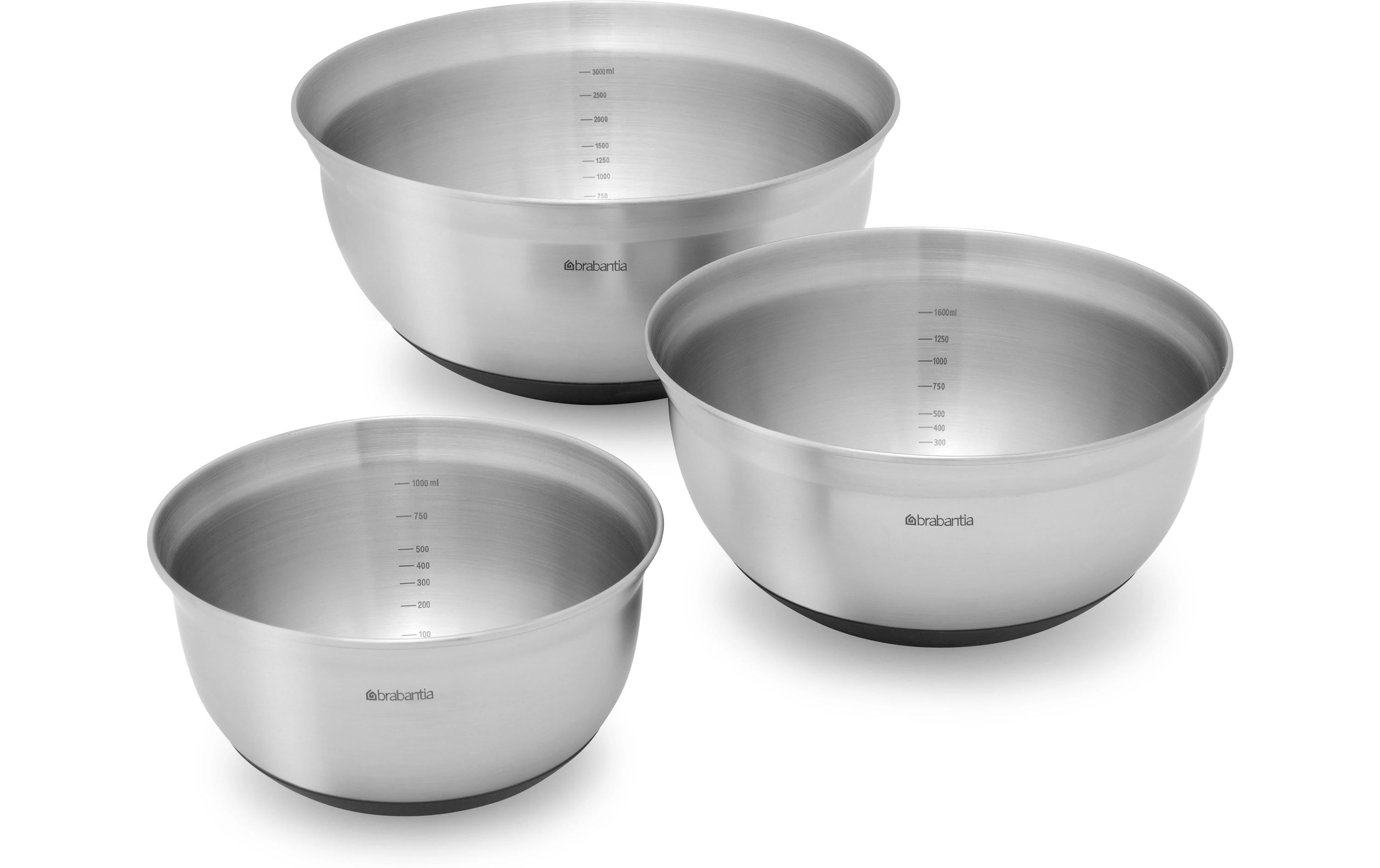 Brabantia Rührschüssel-Set 3er Set, 1.0/1.6/3.0 Liter
