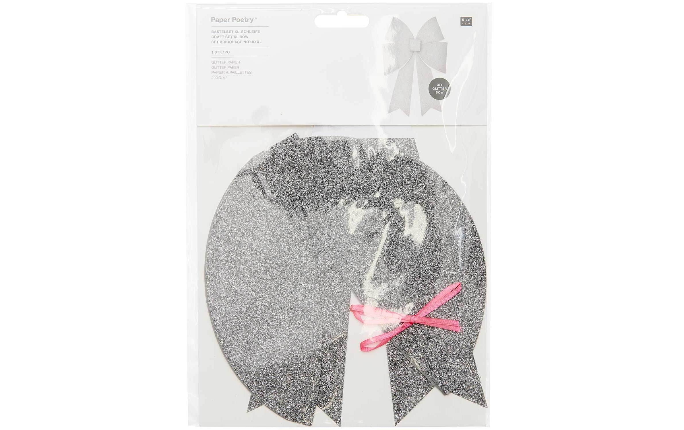 Rico Design Bastelset Glitter-Schleife Silber