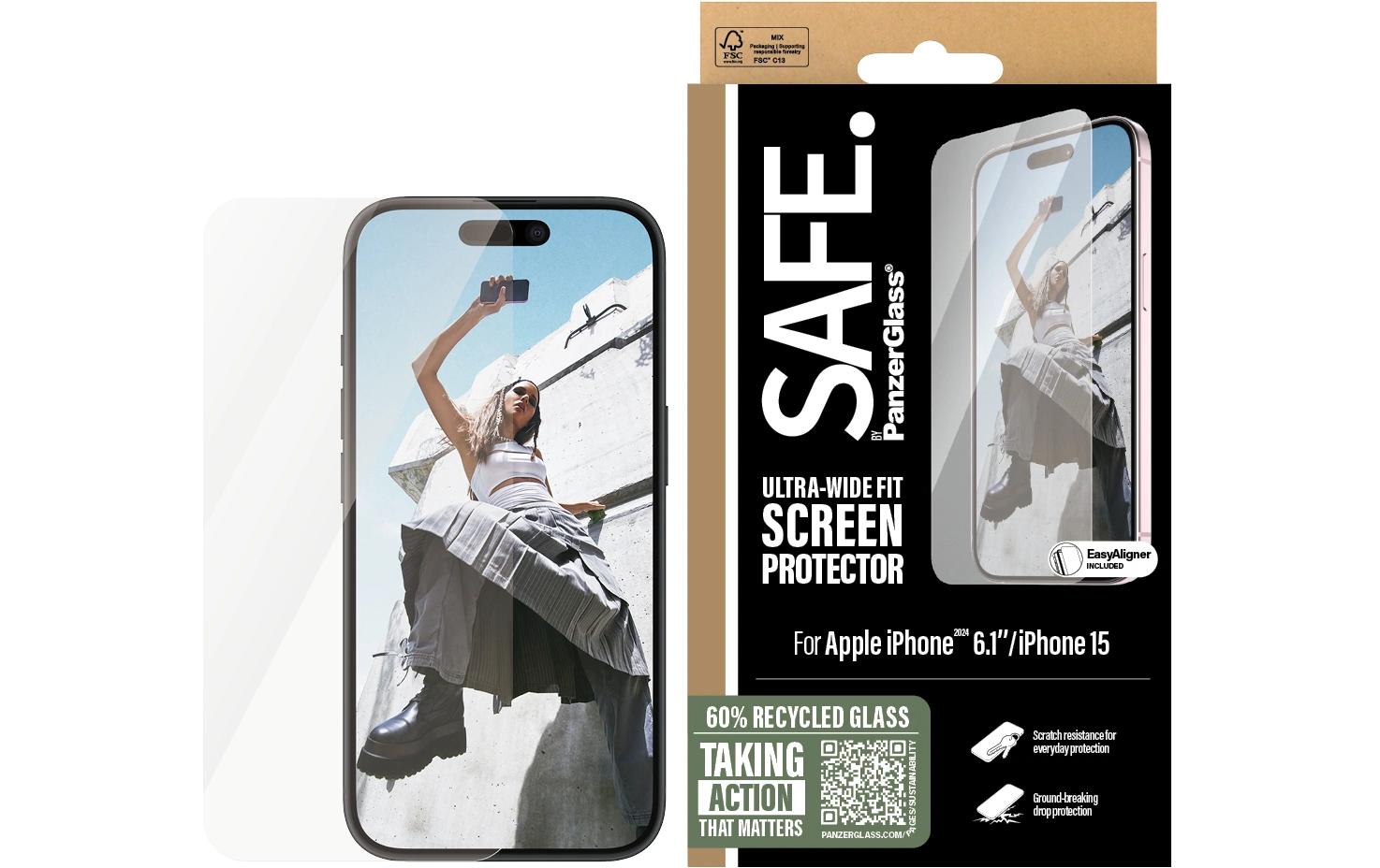 SAFE. Displayschutz Ultra Wide Fit fürs iPhone 15/16