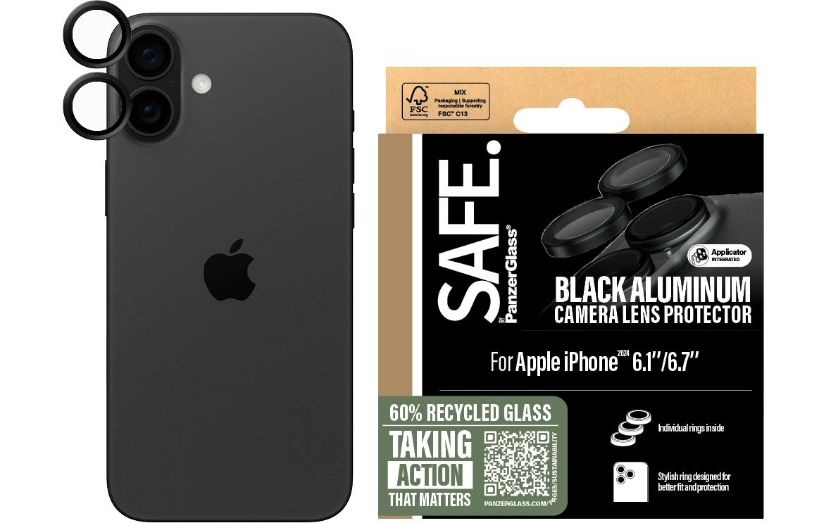 SAFE. Camera Lens Protector Black fürs iPhone 16 & 16 Plus