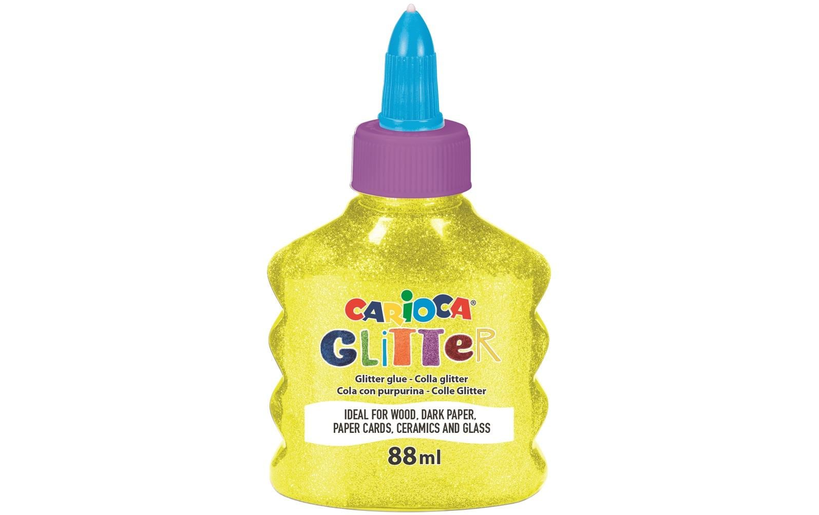 Carioca Glitzerkleber Glitter Glue Neon neongelb mit Glitzerpartikel, 88ml