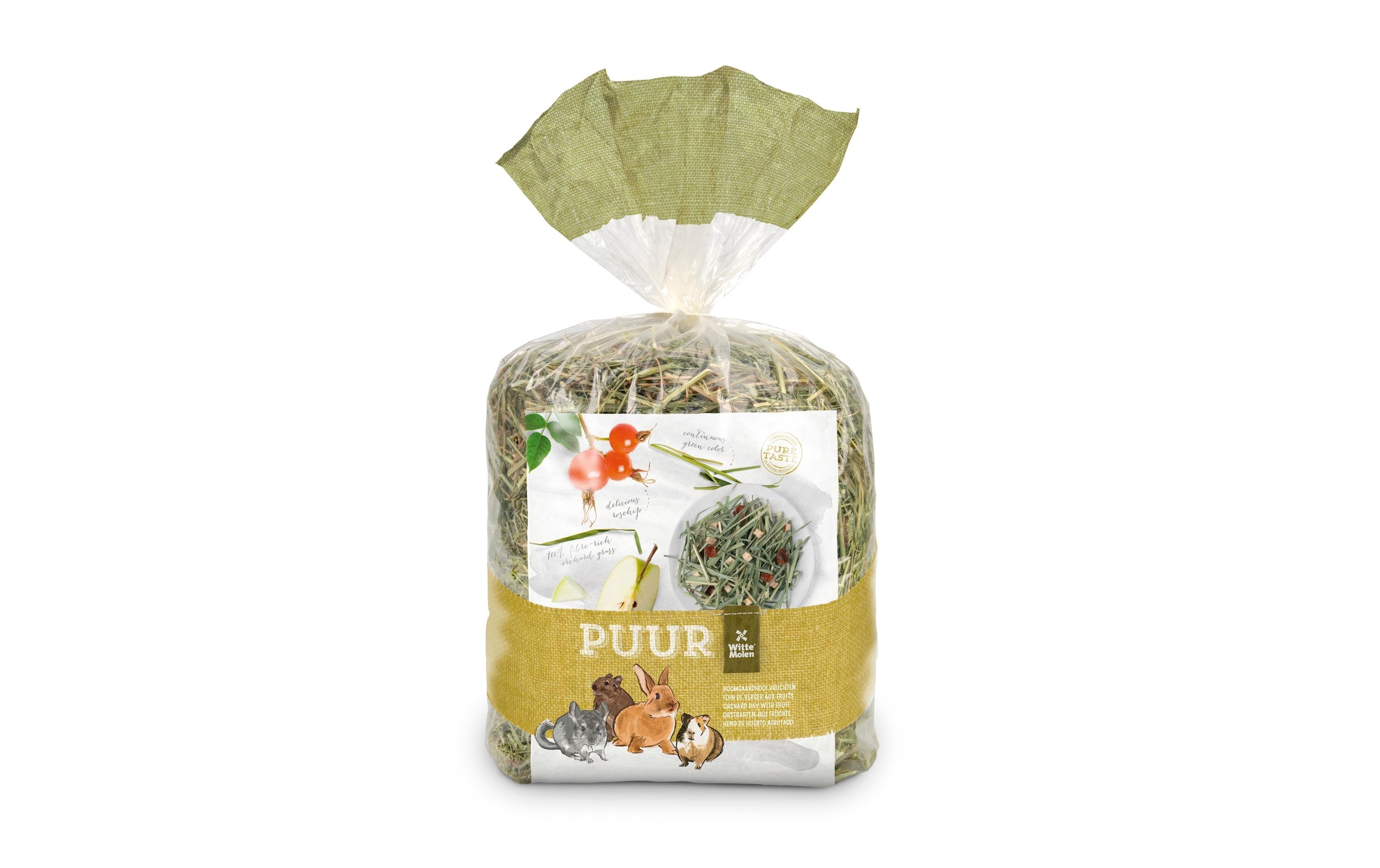 Witte Molen PUUR Obstgarten Heu mit Früchten, 500g