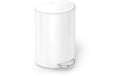 Simplehuman Abfalleimer, Weiss 6 Liter, Edelstahl, 28x20x37 cm