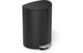 Simplehuman Abfalleimer, Schwarz matt 6 Liter, Edelstahl, 28x20x37 cm
