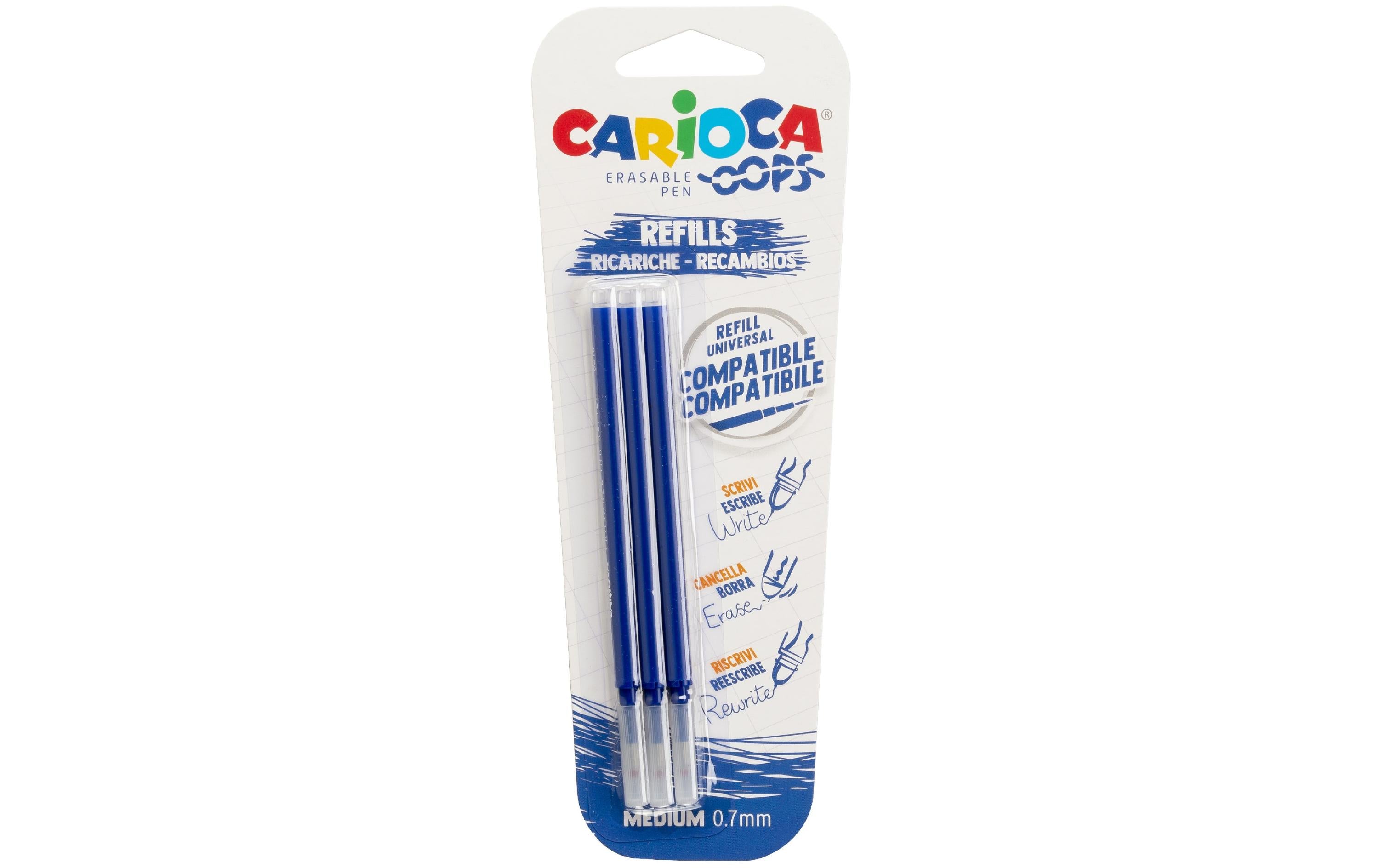 Carioca Roller Oops Ersatzmine 3 Stück blau, radierbar