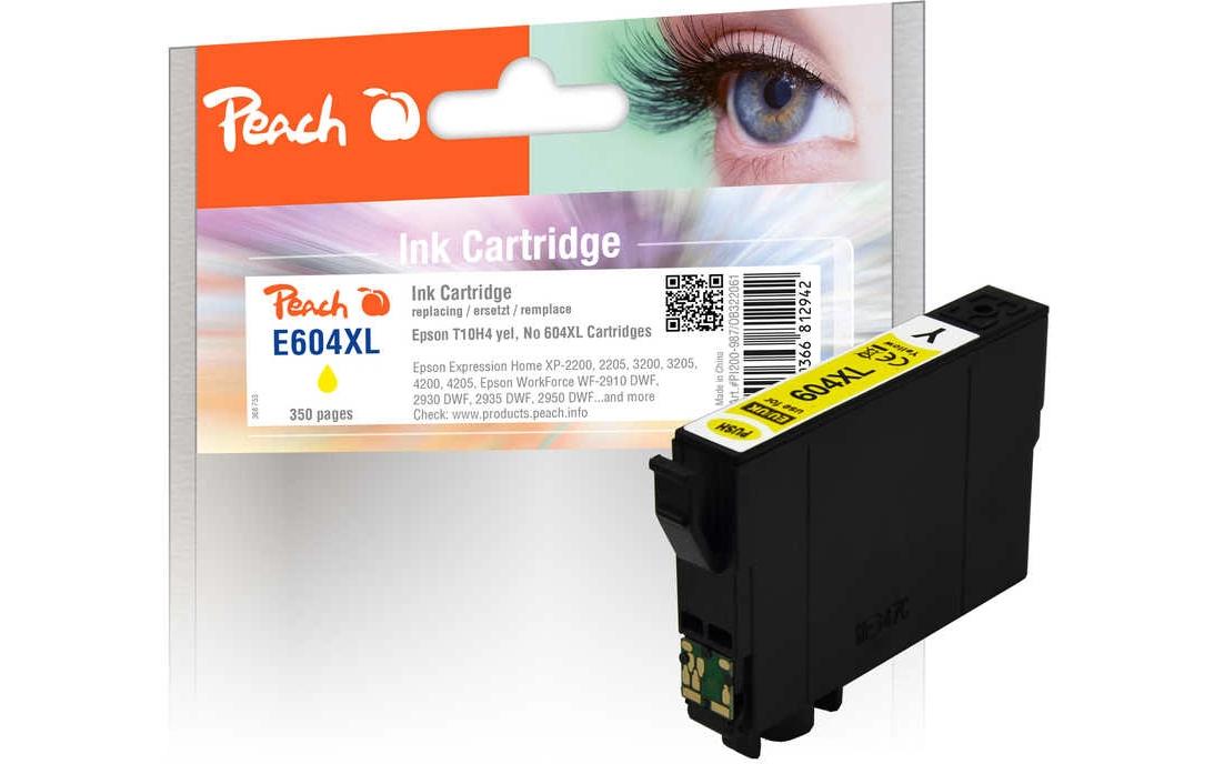 Peach Tinte Epson T10H4, No 604XL yellow 13.5ml, 350 Seiten, yellow