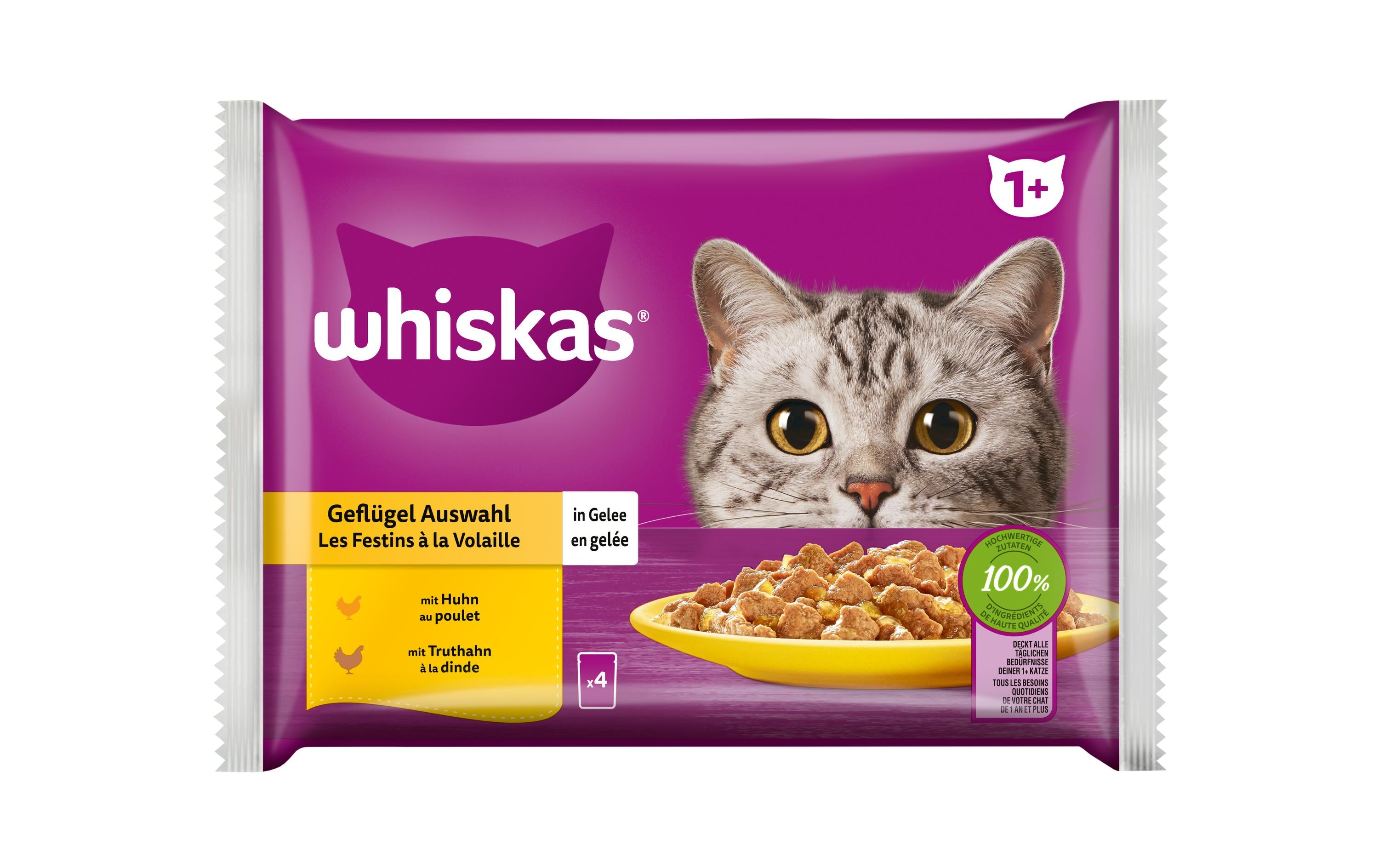 Whiskas Geflügel Auswahl in Gelee 4x85g