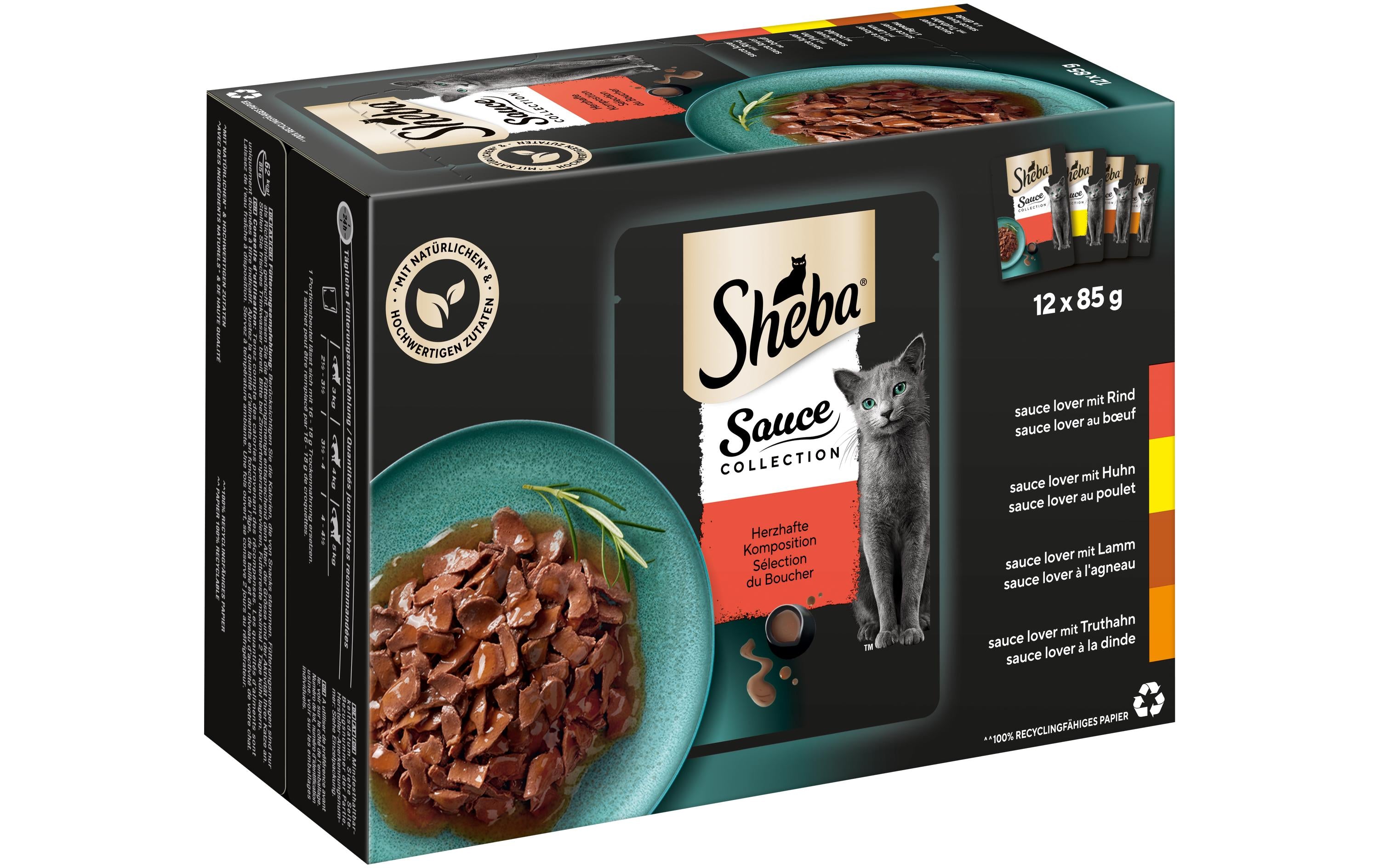 Sheba Selection in Sauce 12 x 85g Herzhafte Komposition