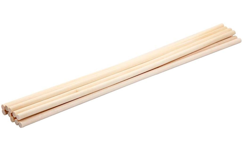 Creativ Company Holzstäbe rund 30 cm, Durchmesser: 6 mm, 10 Stk