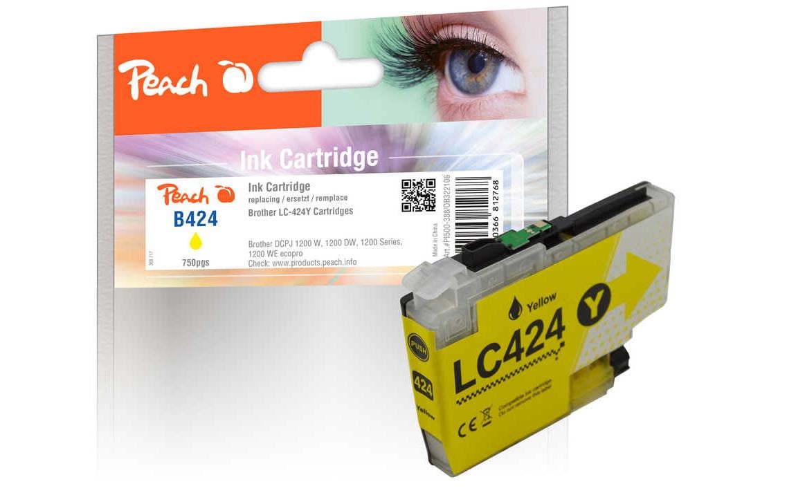 Peach Tinte Brother LC-424 Yellow 750 Seiten