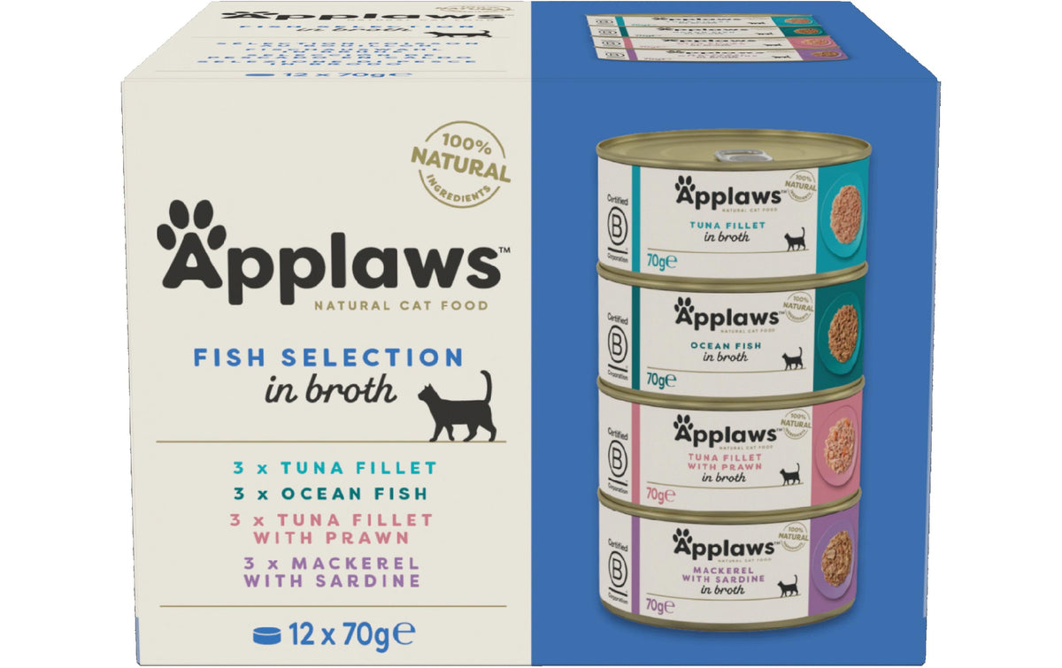 Applaws Nassfutter Fish Selection in Broth 12 x 70 g