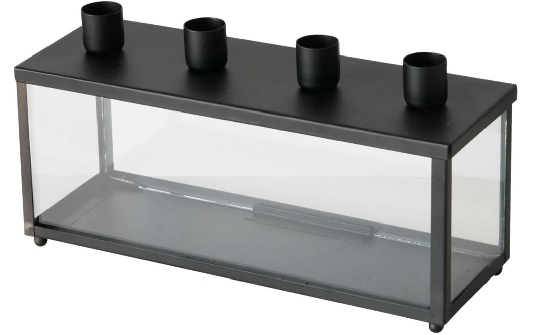 Boltze Kerzenleuchter Eliana Glas, Metall, 26x9x14cm (LxBxH)