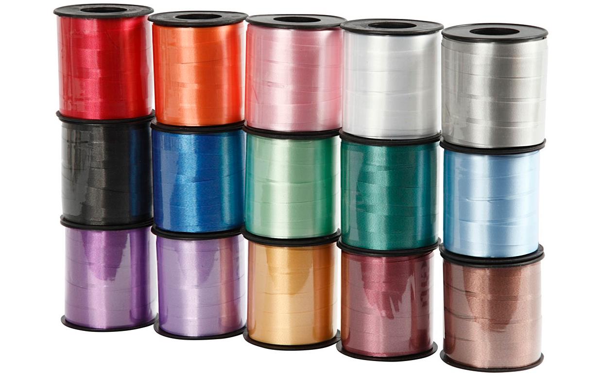 Creativ Company Kräuselband Sortiment 10 mm x 50 m, 15 Rollen