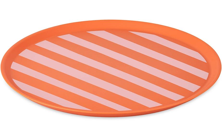 Koziol Teller NORA L STRIPES Ø 25.5cm, strong coral