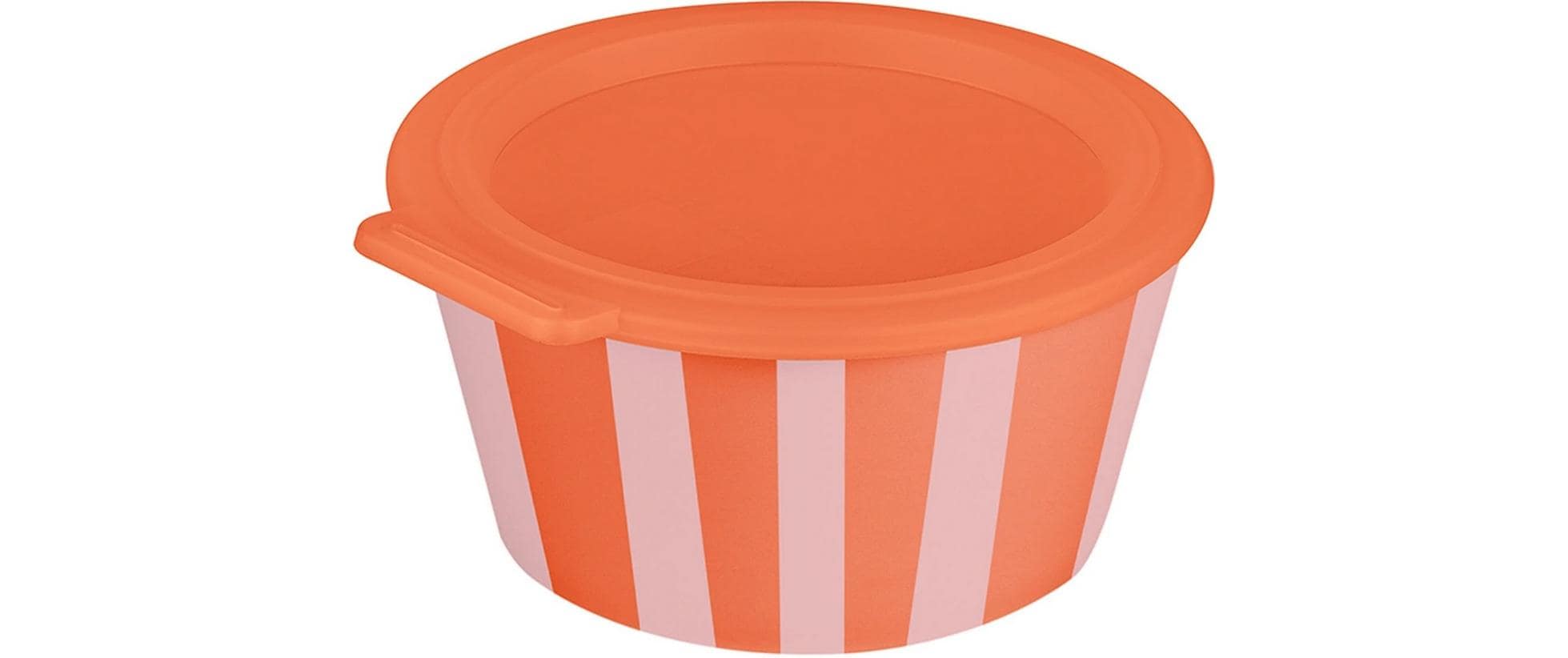 Koziol Bowl m.Deckel NORA BOX 700 ml STRIPES, strong coral