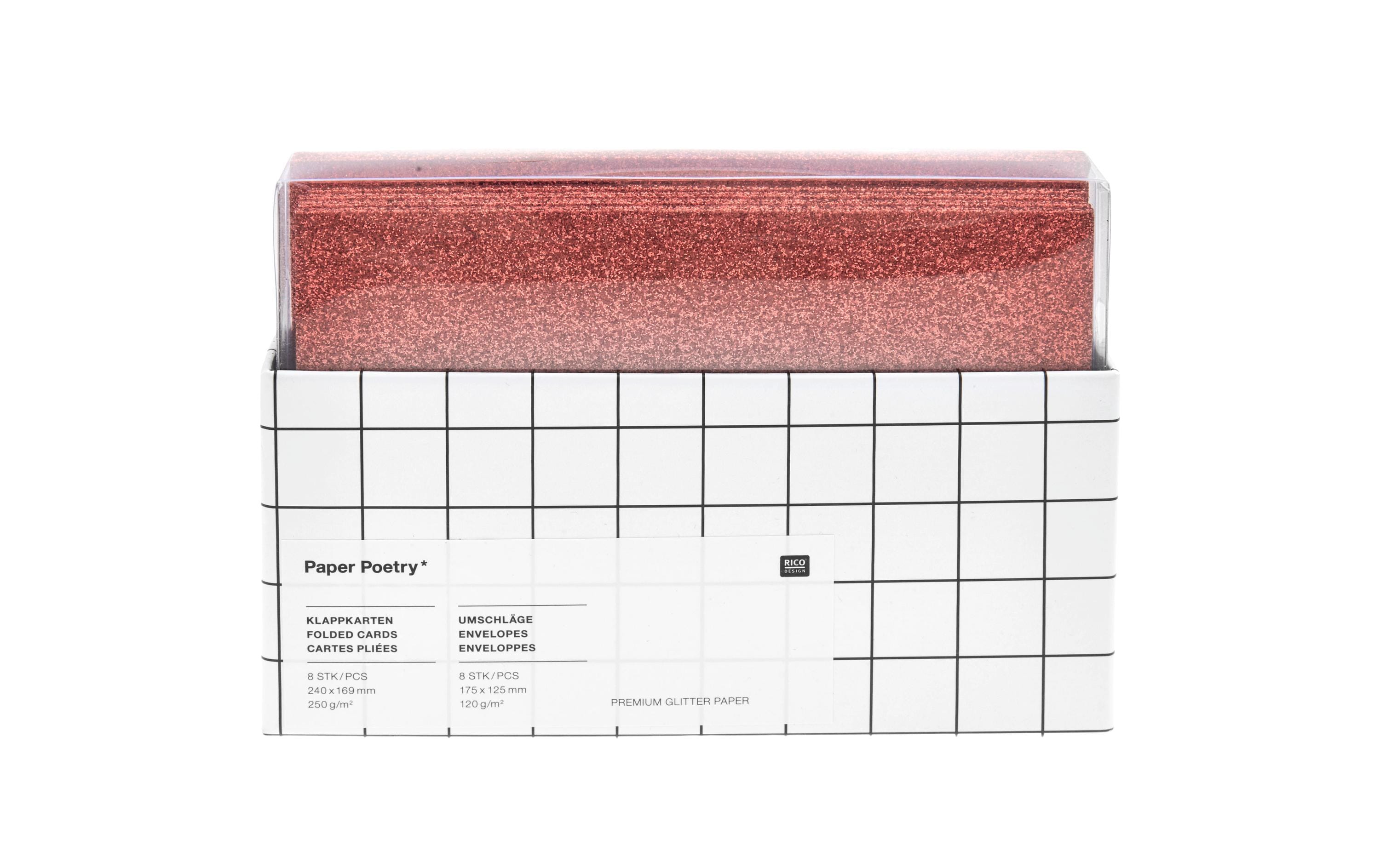Rico Design Kartenset Glitter Rot