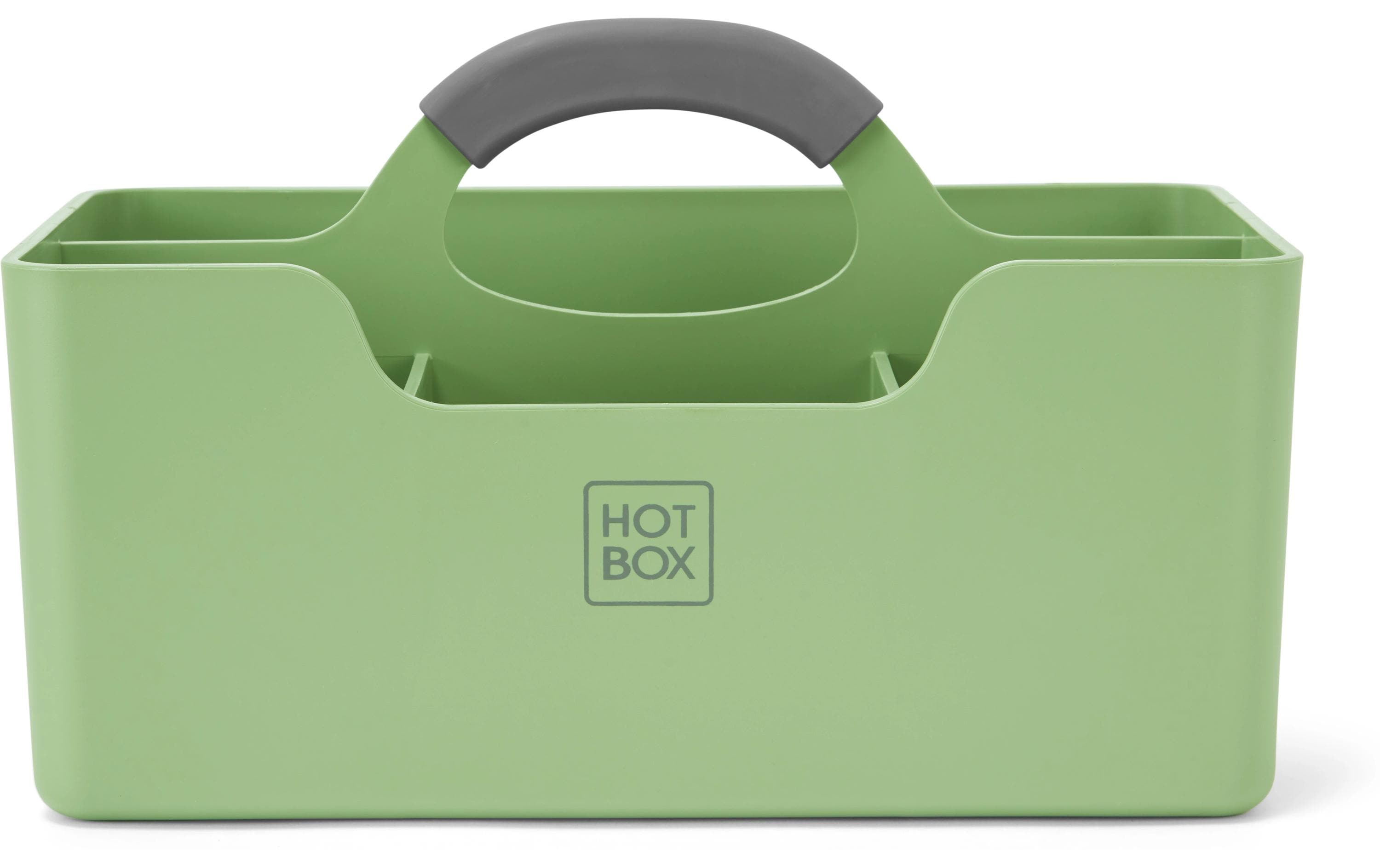 Hotbox 1 Aufbewahrungstool, grün mit 4 Fächer, aus recycletem PP