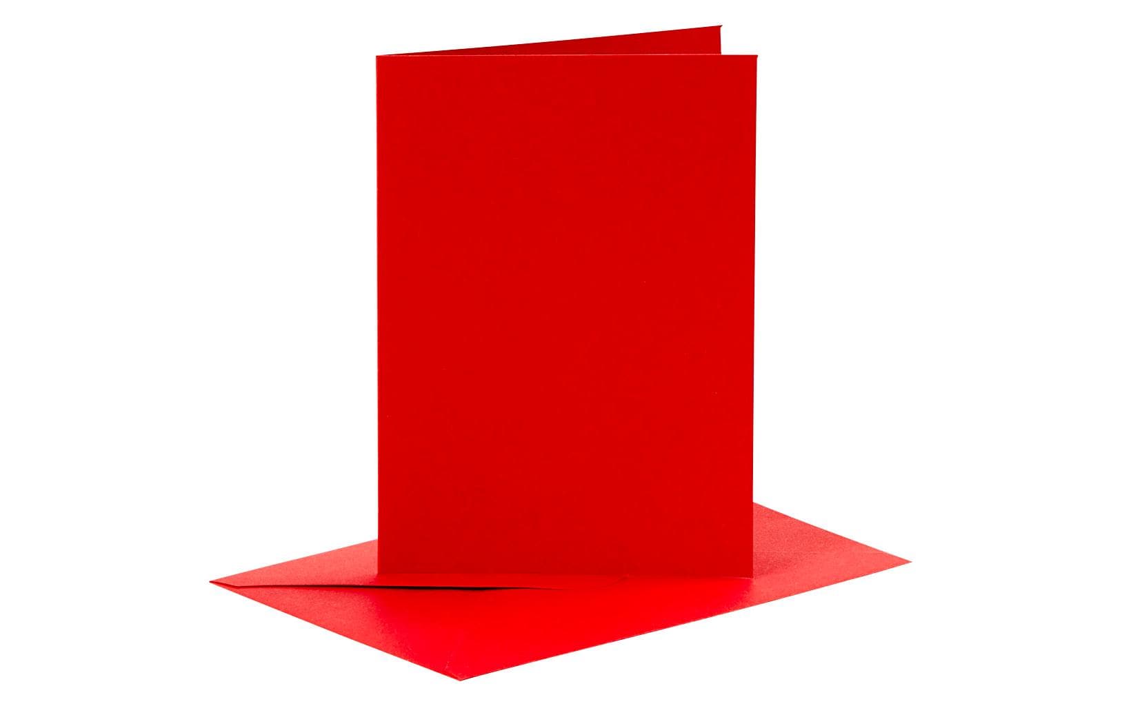 Creativ Company Karten & Kuverts rot 10,5x15 cm, 6 Set