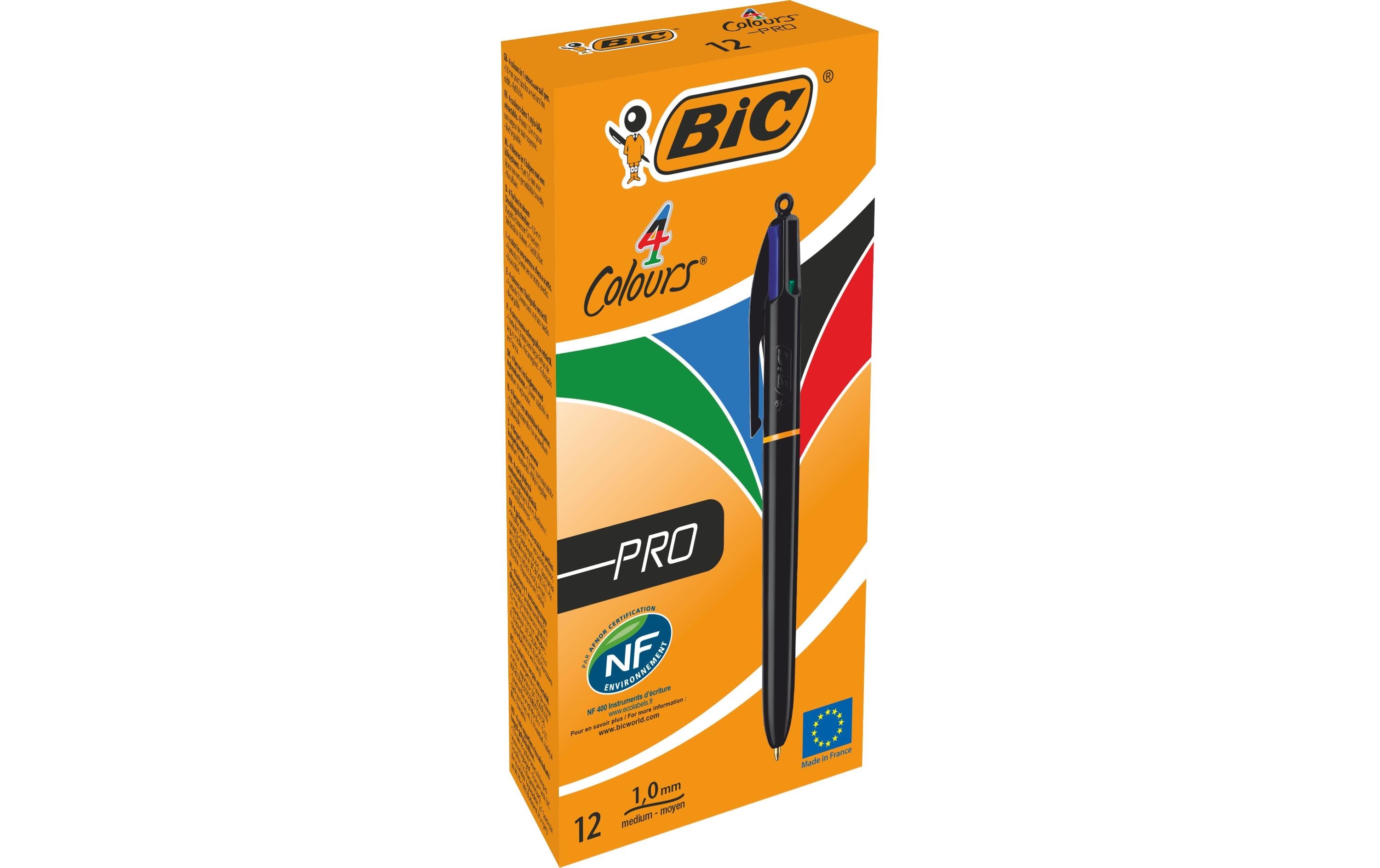 Bic 4 Colours Kugelschreiber PRO Box 12 Stück, schwarz
