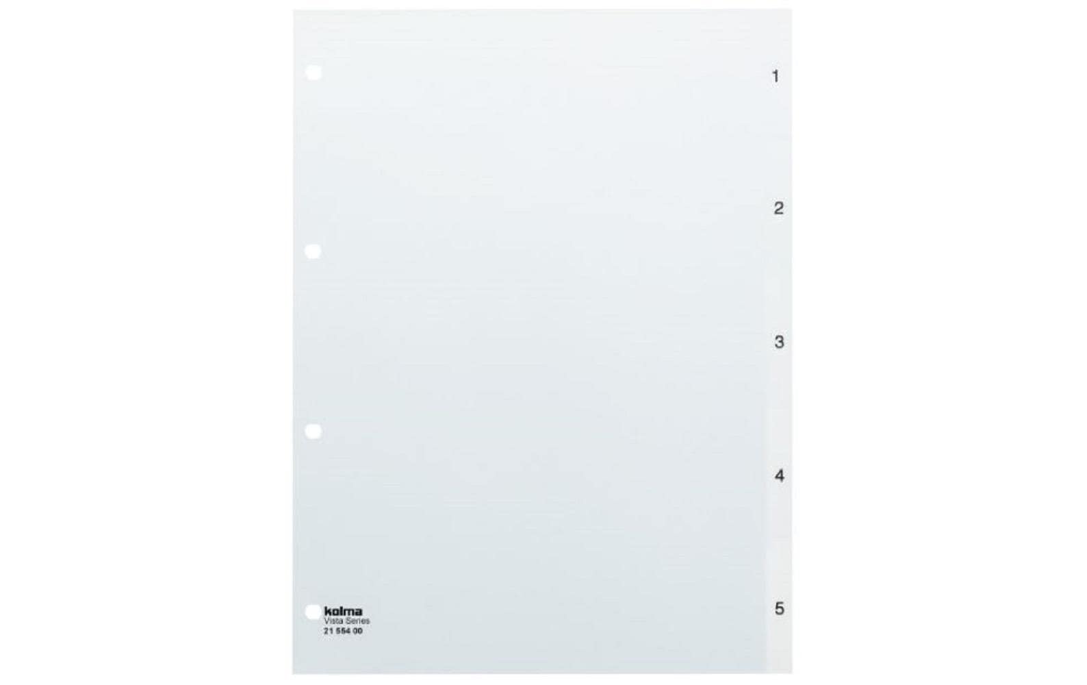 Kolma Register A4 Vista 1-5 Transparent, 5-teilig