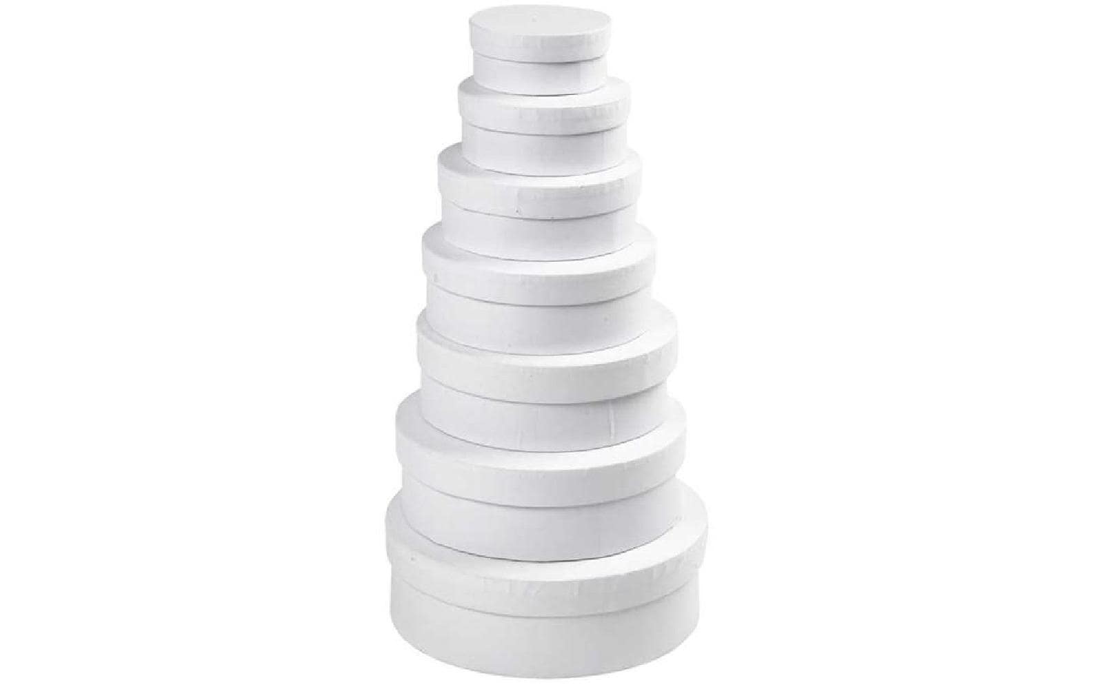 Creativ Company Geschenkkartons rund Weiss 7 Stk