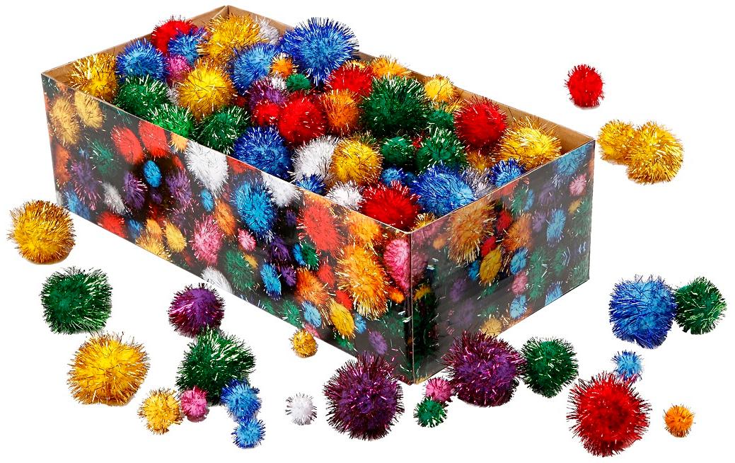 Creativ Company Glitzer-Pompons D 15-40 mm, 300g