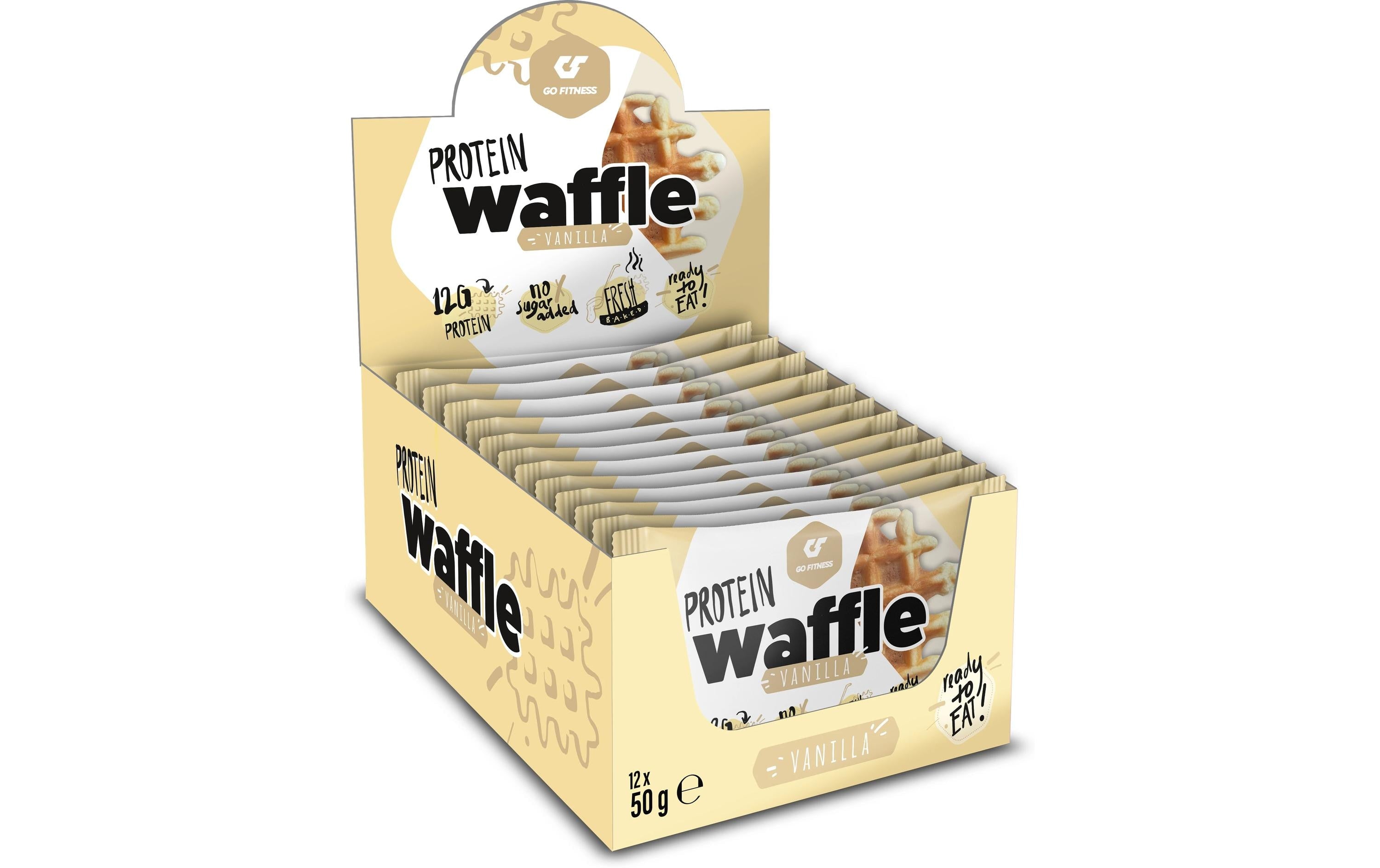 GoFitness Nutrition Protein Waffle Box Vanilla, 12x50g