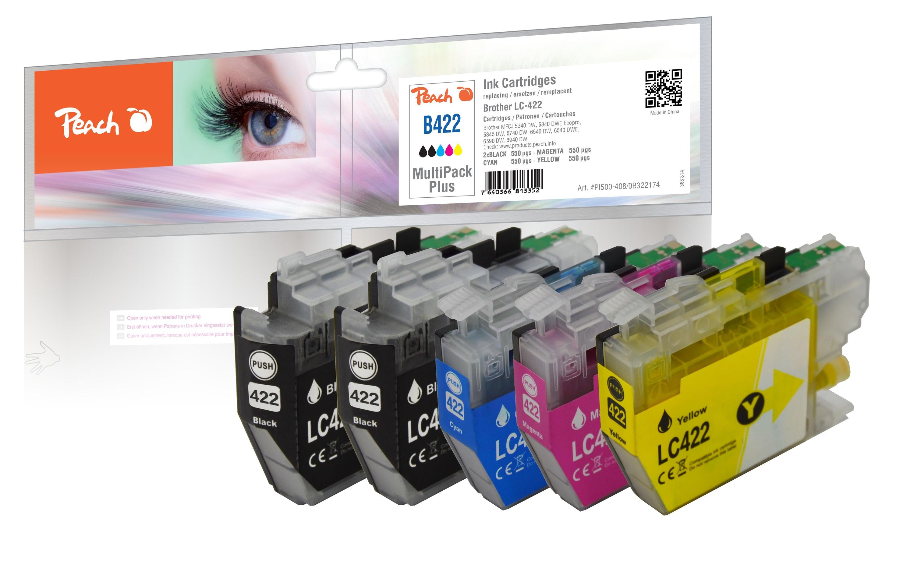 Peach Tinte Brother LC-421 MP Plus 5x200 Seiten