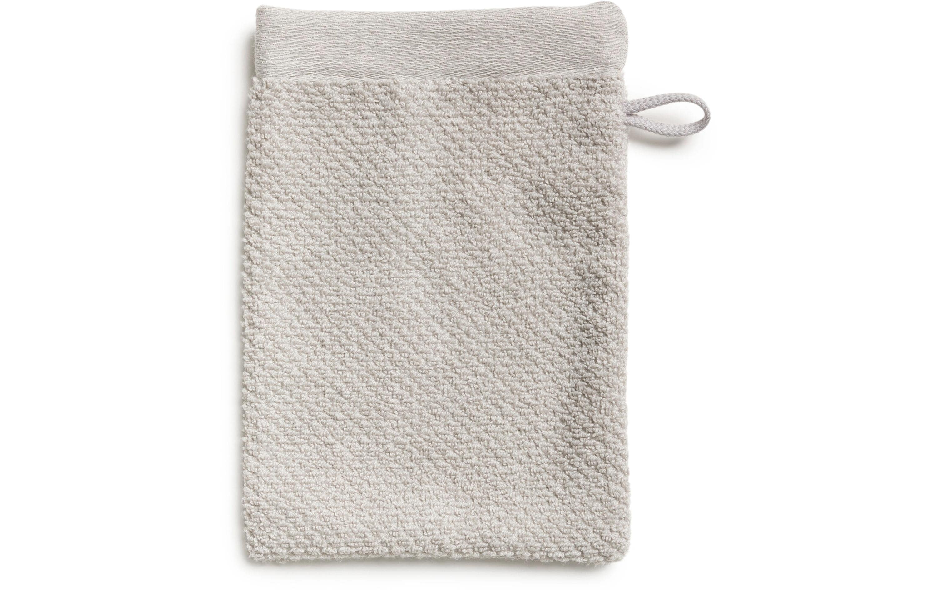 Möve Waschhandschuh Bliss Perlstruktur 100% Baumwolle, 15x20cm, Silver Grey
