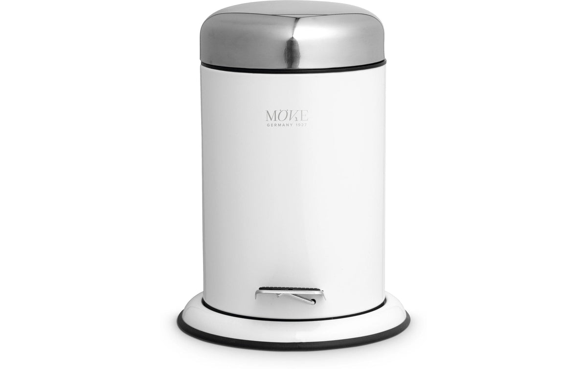 Möve Treteimer Push 3 Liter Edelstahl, 22x22x29.5 cm (LxBxH), Weiss