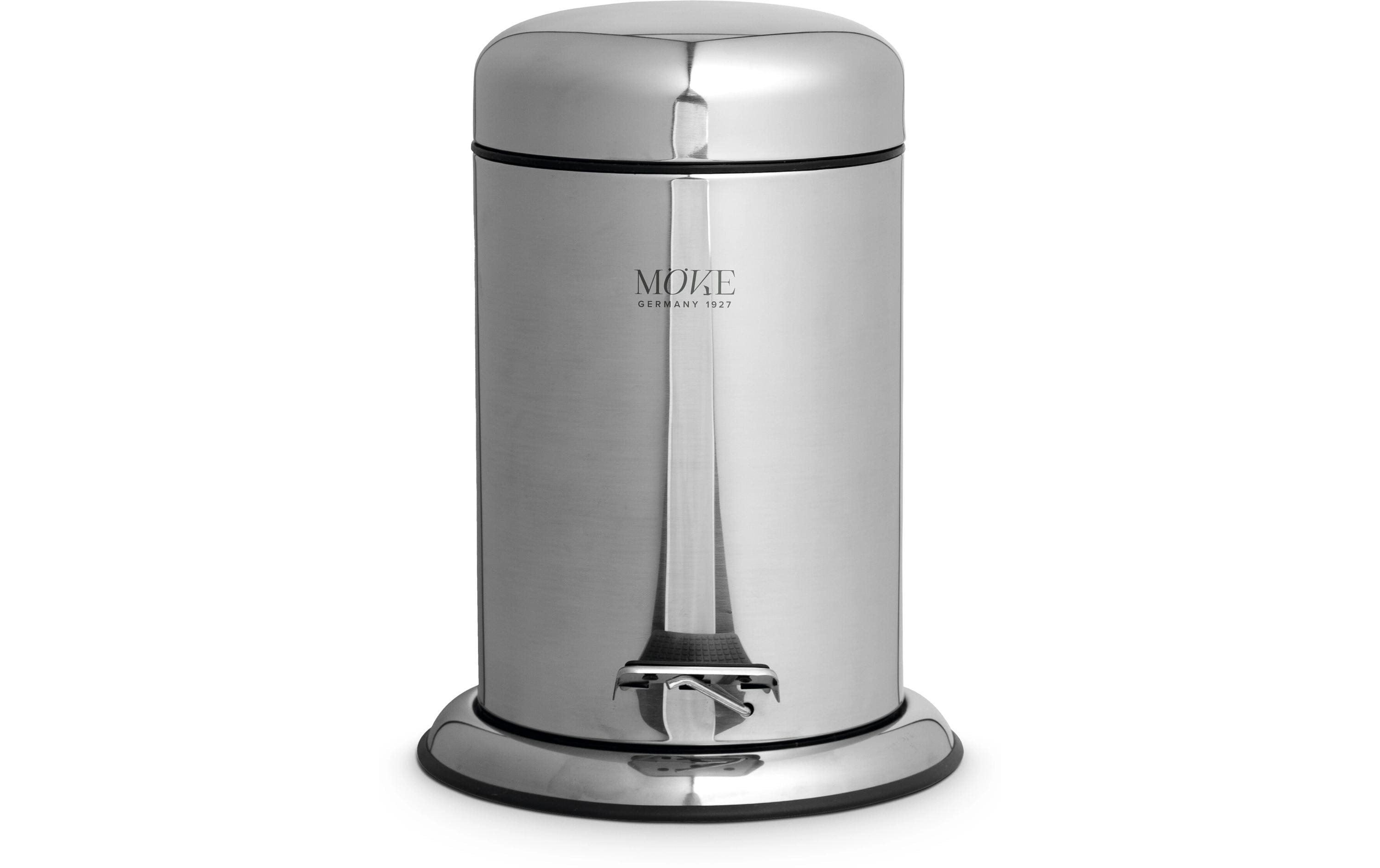 Möve Treteimer Push 3 Liter Edelstahl, 22x22x29.5 cm (LxBxH), Silber