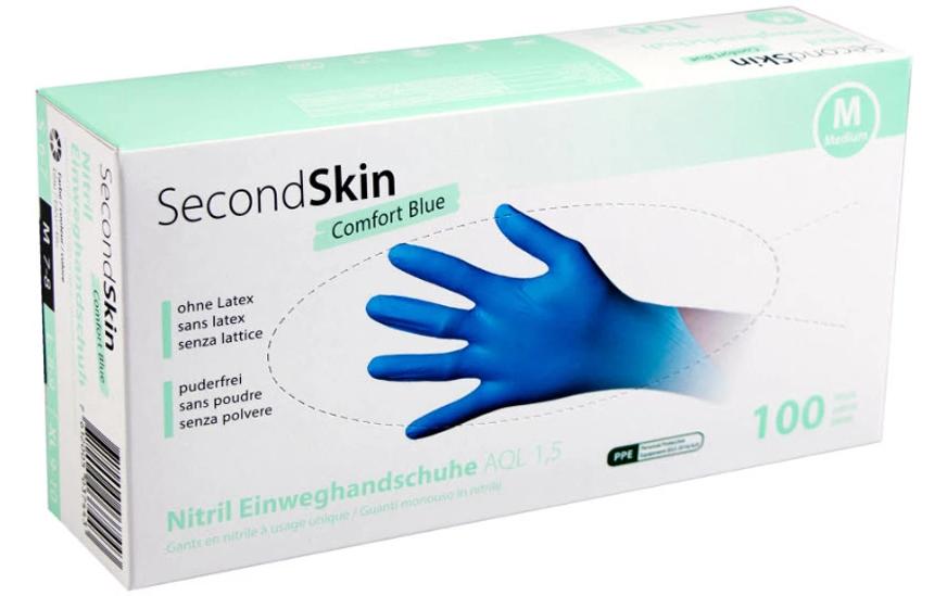 SecondSkin Nitril Einweghandschuh M Comfort / 1 VP à 100 Stück