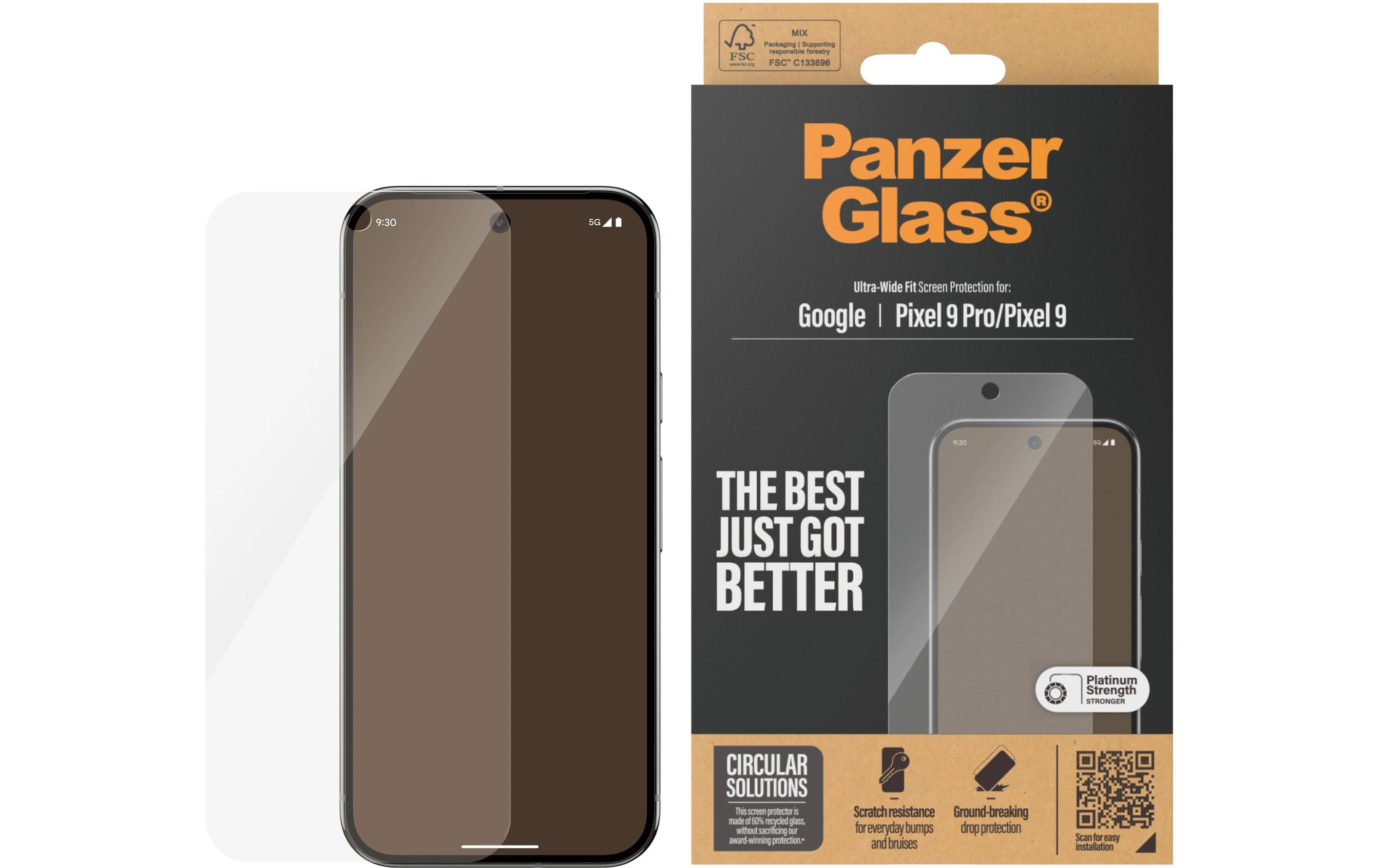 PanzerGlass Displayschutz, UWF Pixel 9 / 9 Pro