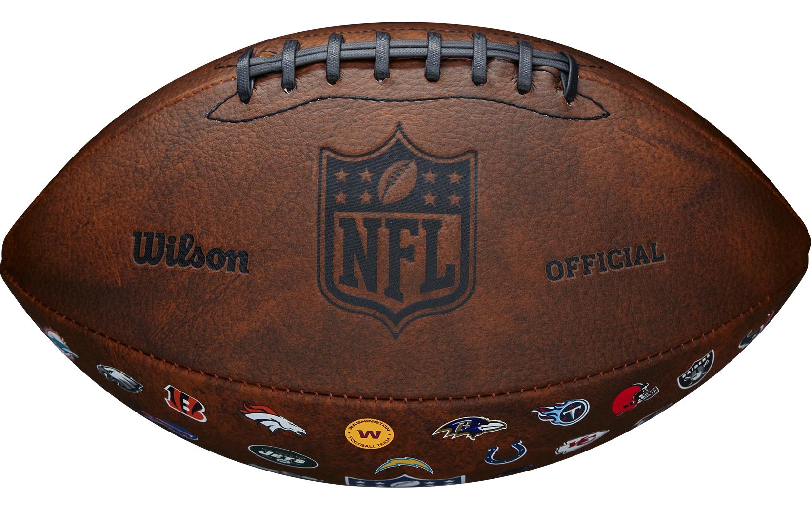 Wilson Football NFL Throwback 32 Team Logo Cat. Silber, Brown
