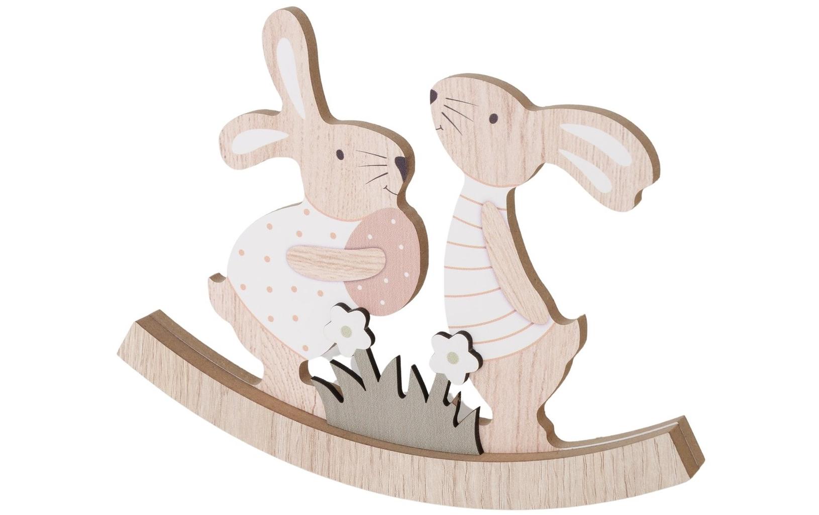 Boltze Aufsteller Osterpaar Lolle MDF, 14.7x20x1.5cm