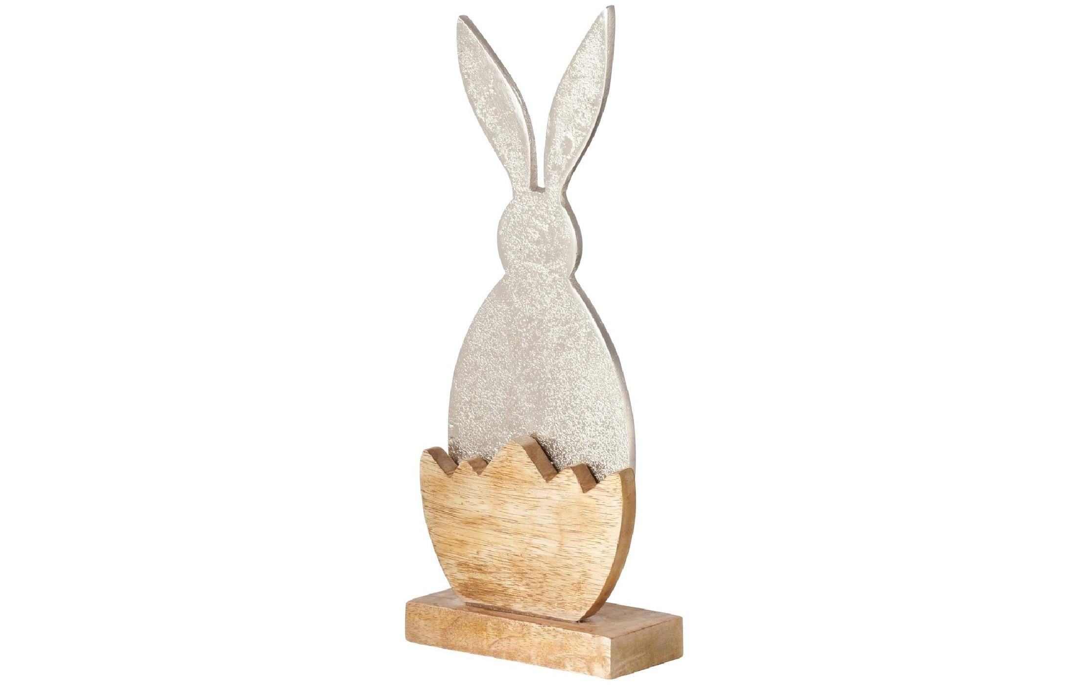 Boltze Aufsteller Hase Momo Mango/Metall, 27x5x11cm