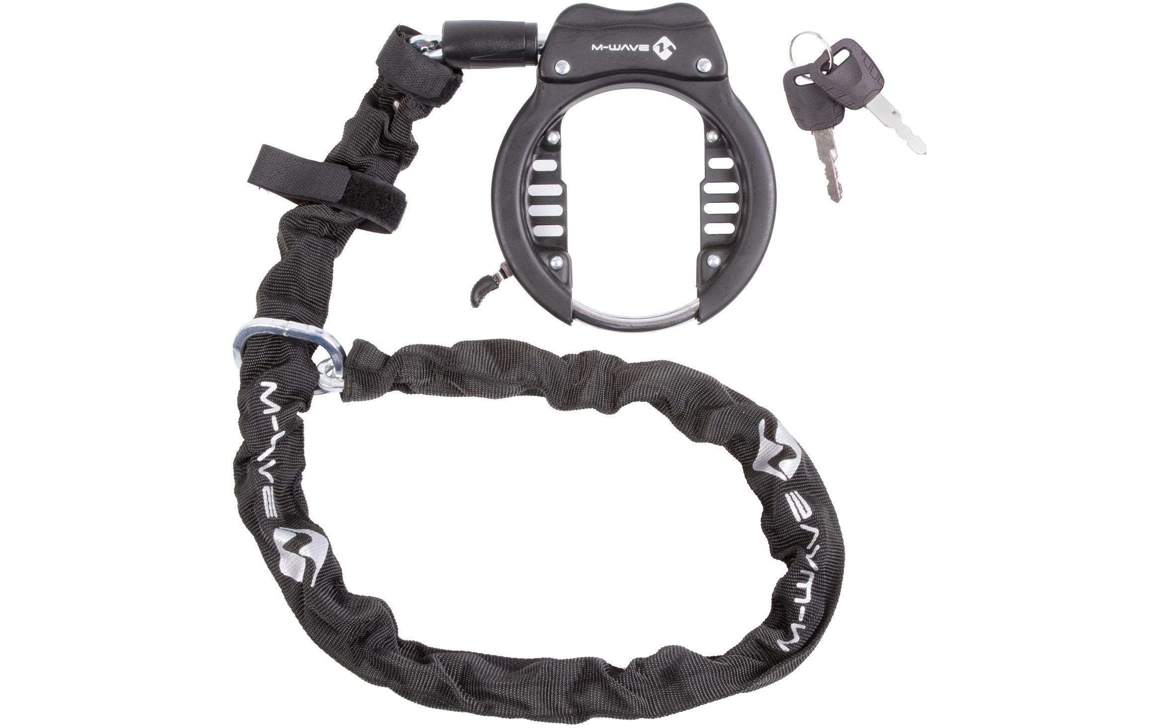 M-WAVE Rahmenschloss mit Kette Ringchain XL mit schlüssel, 1m lang