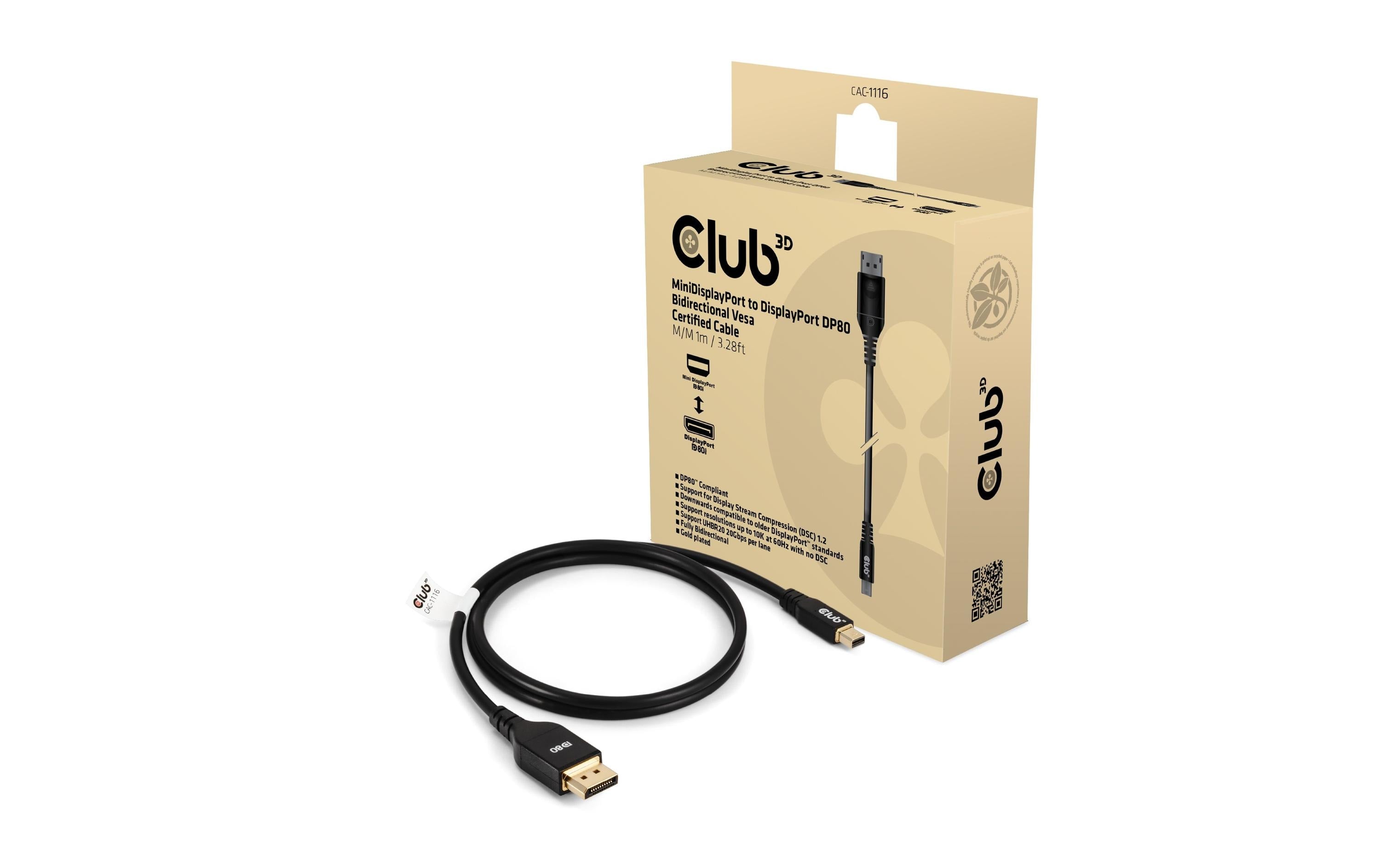Club 3D, mDP auf DP80 1.0 Meter