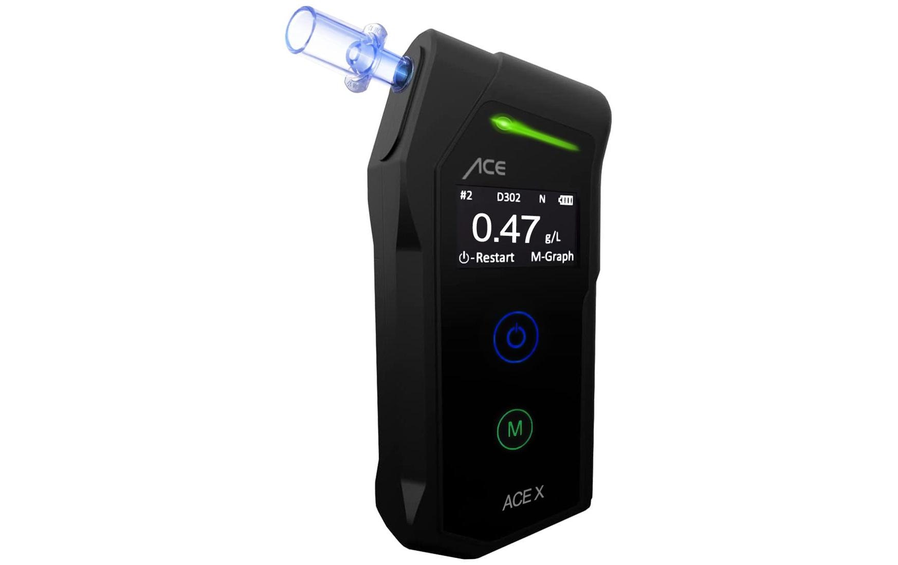 ACE X  Alkoholtester 2x AAA, Max. Abweich =  5% (TU Testsieger)