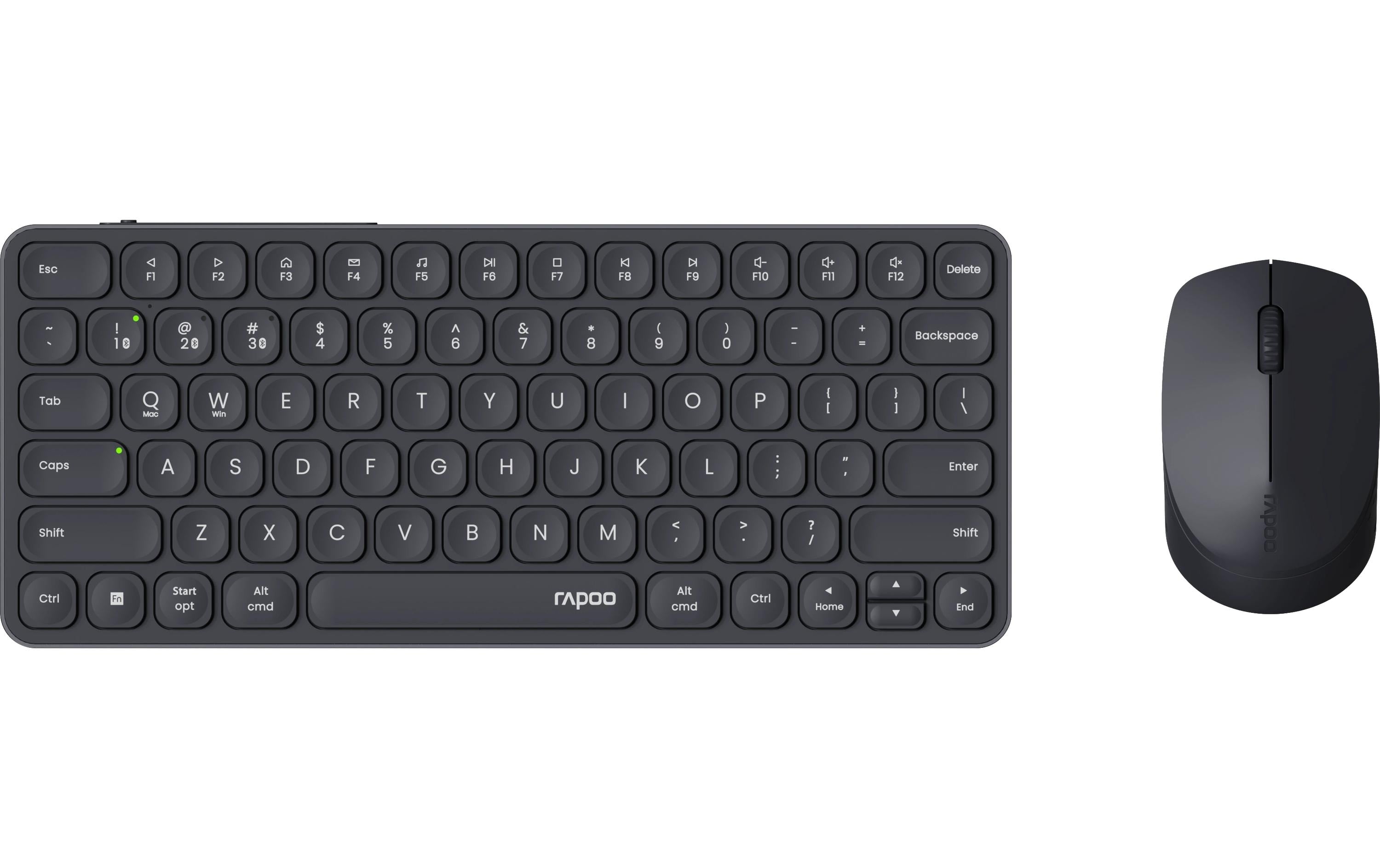 Rapoo9610M ultraslim comp. Deskset 2,4 GHz, Bluetooth 4.0, Bluetooth 5.0