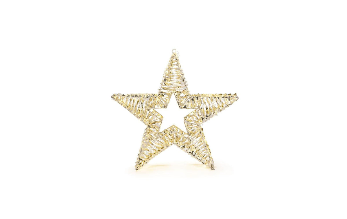 STT LED Dekoration Glamour star 1440 LED, ww, 60x60x9.5cm, gold, outdoor