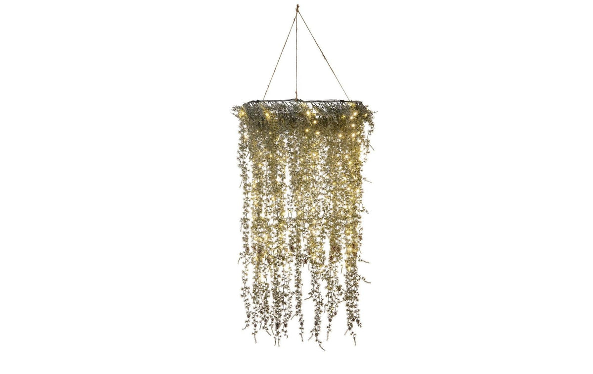 STT LED Kranz Pine hanging wreath 280 LED, ww, D50x100cm, indoor, Funkelefekt