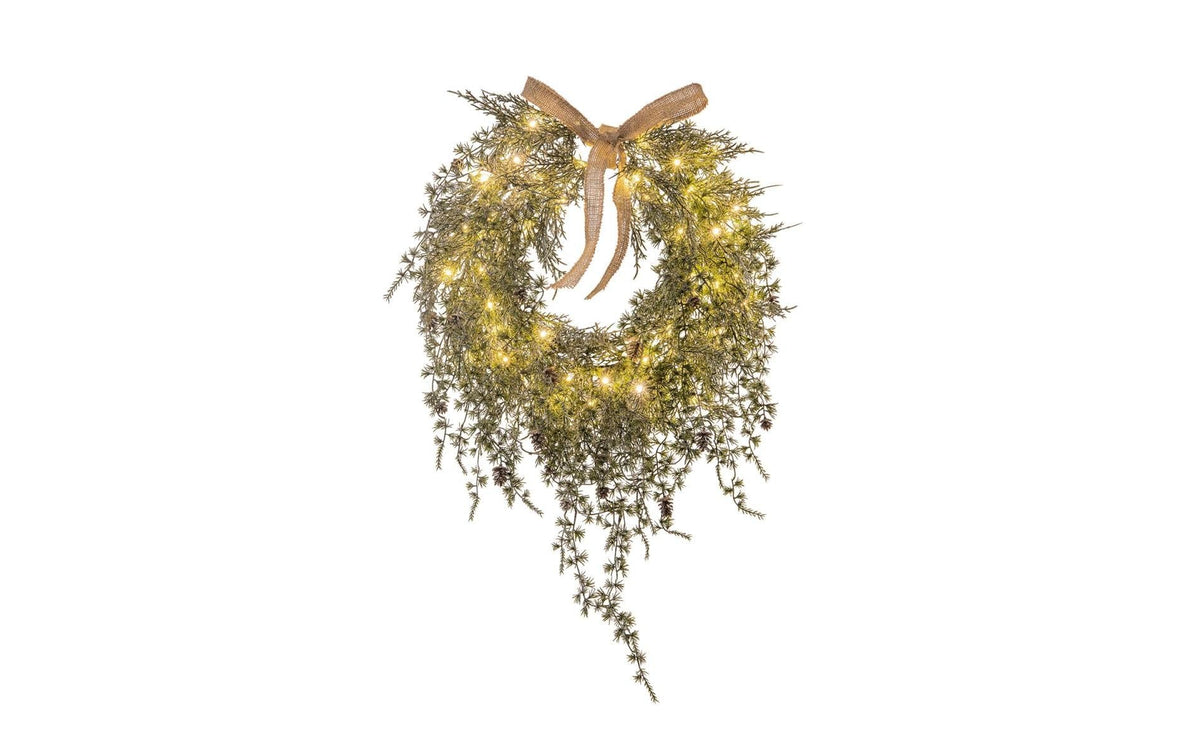 STT LED Kranz Pine wreath 50 LED, ww, D40cm, Timer 6/18, indoor