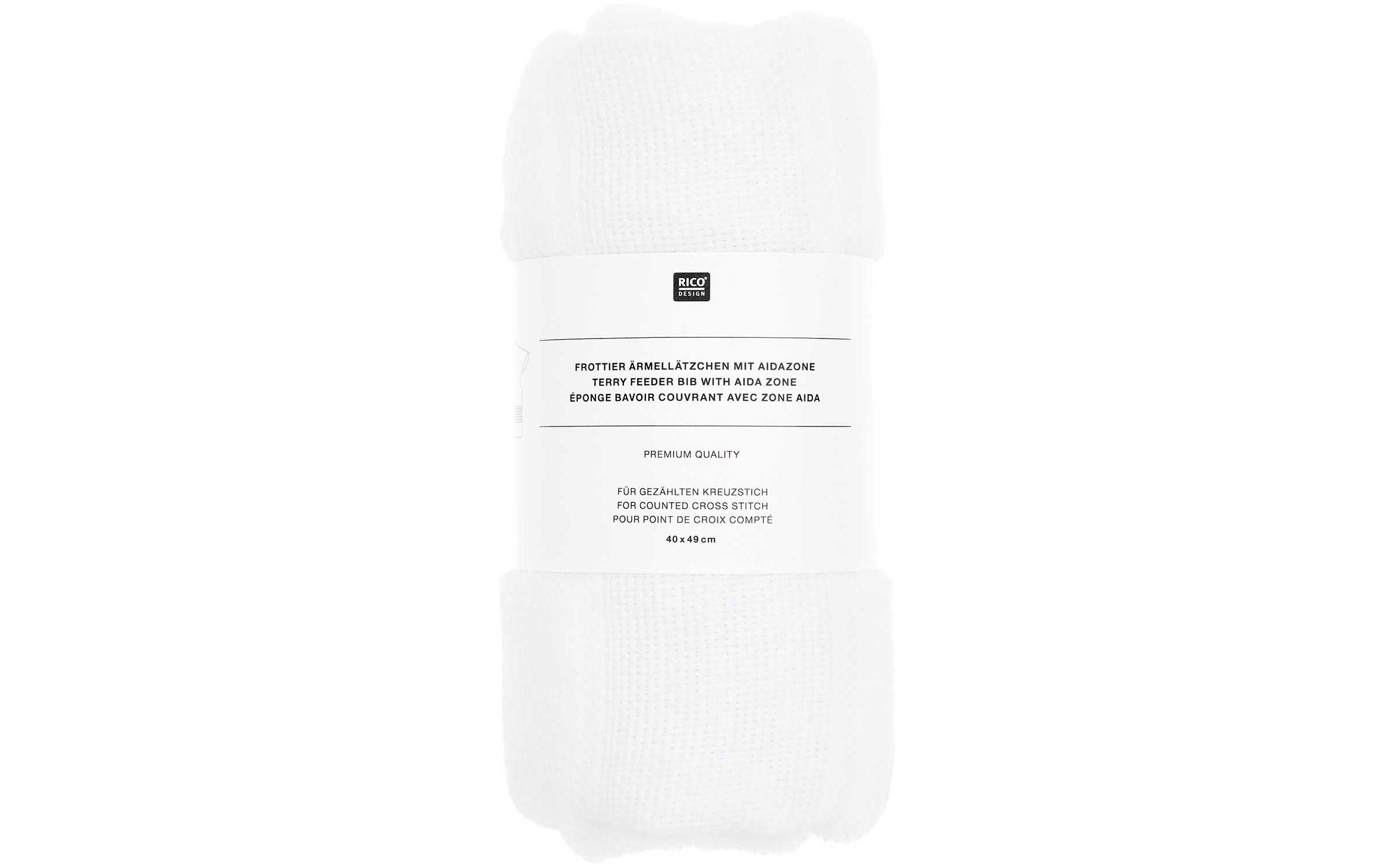 Rico Design Lätzchen mit Armen weiss 40 x 49 cm, 100 % CO