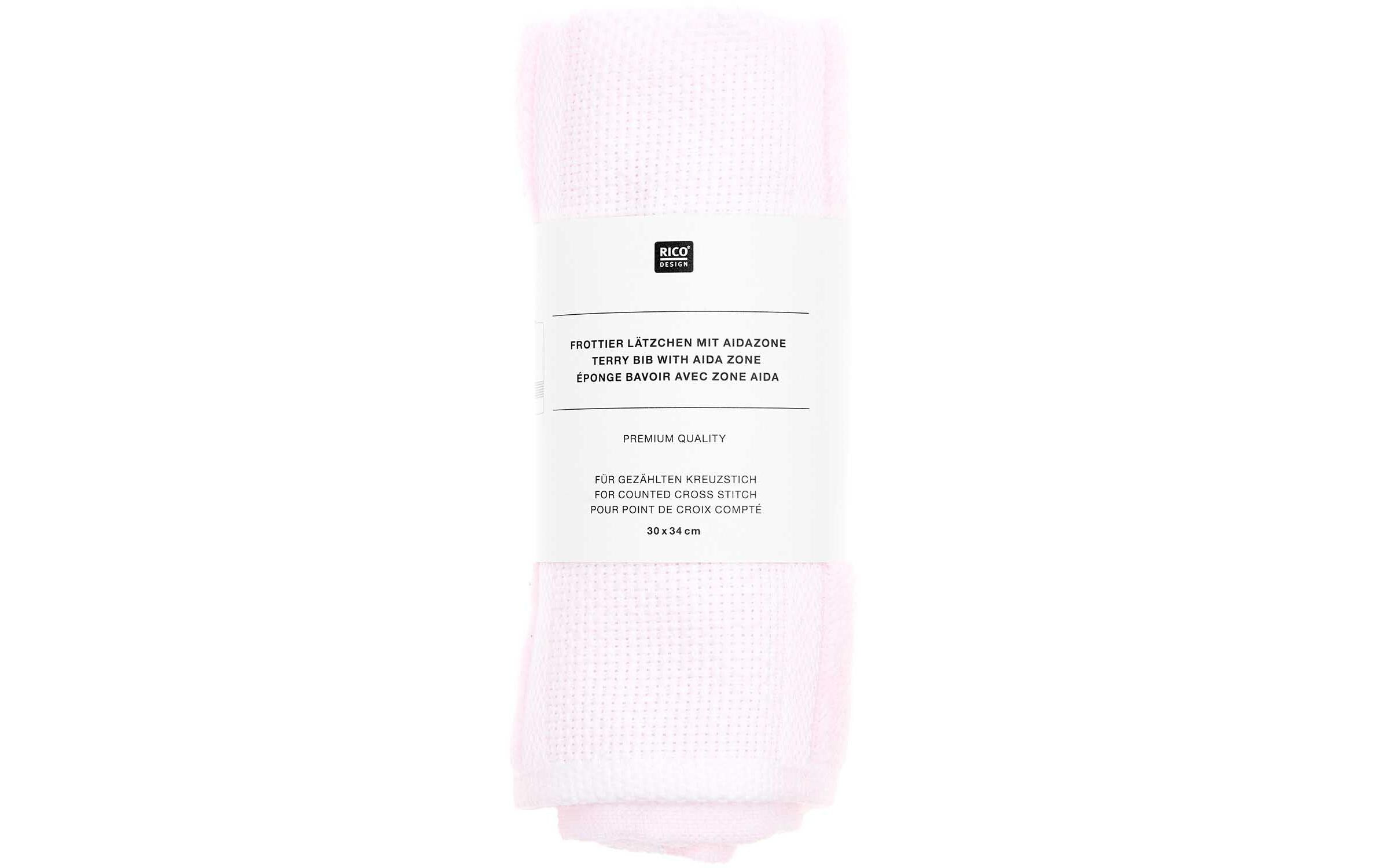 Rico Design Lätzchen gepunktet 30 x 34 cm, Frottierware, 100 % CO, rosa