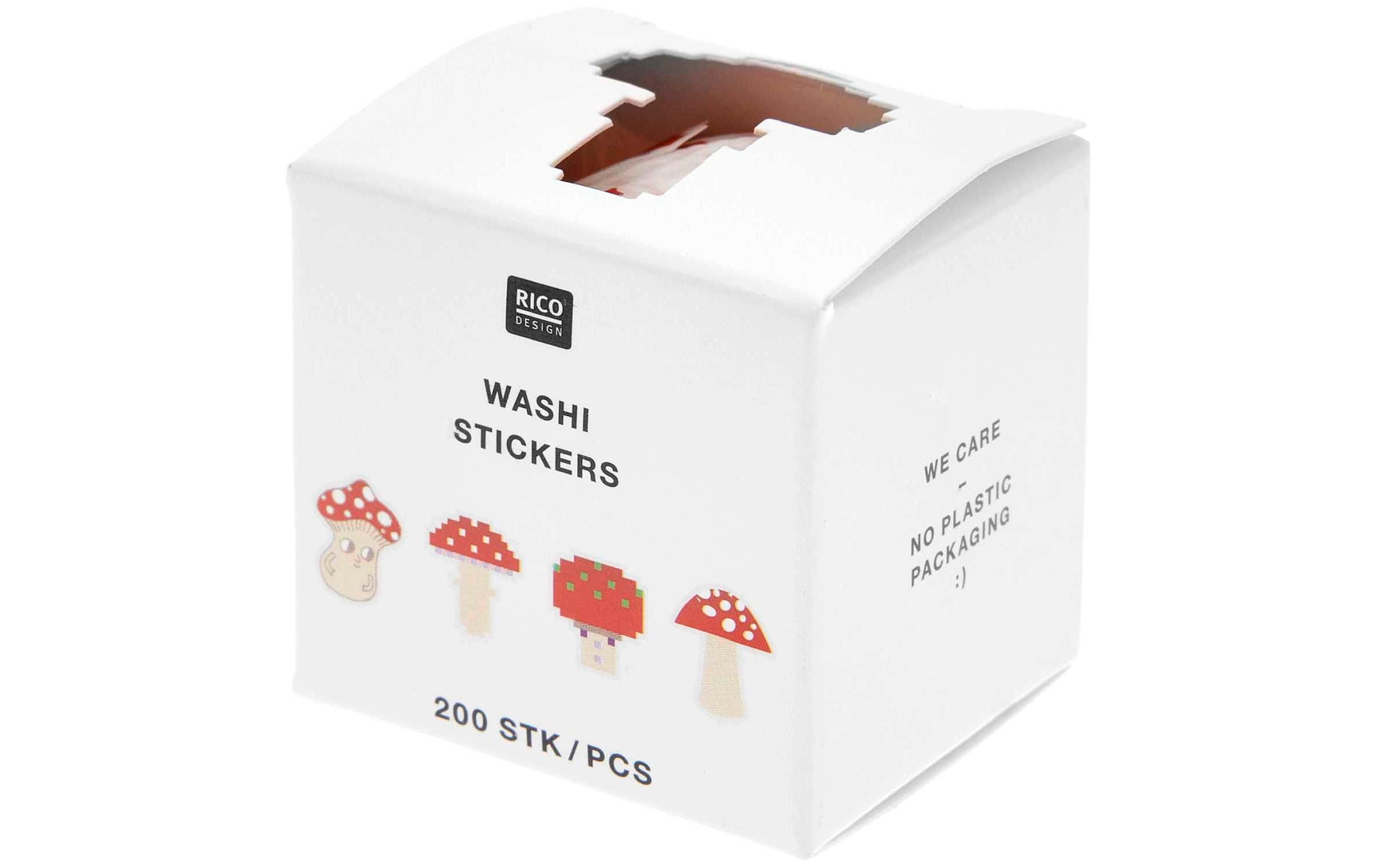 Rico Design Washi Tape Shroom 10 Designs - 200 Sticker / Rolle