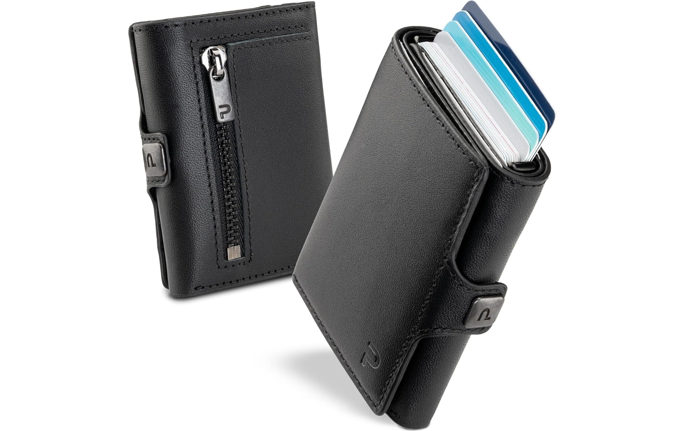 PURISTO KLIK ZIP Slim Wallet mit Münzfach, Black