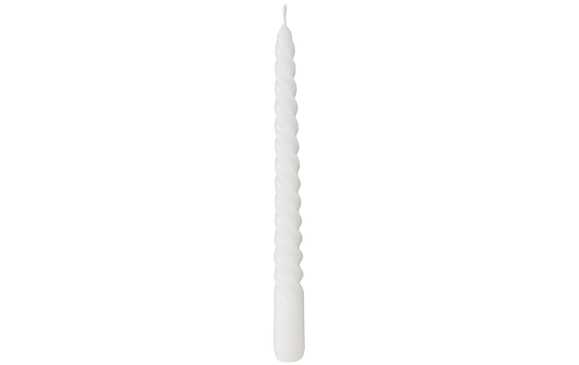 Boltze Stabkerze Twisto 6 Stück, Weiss, 20x2cm, 7h BZ